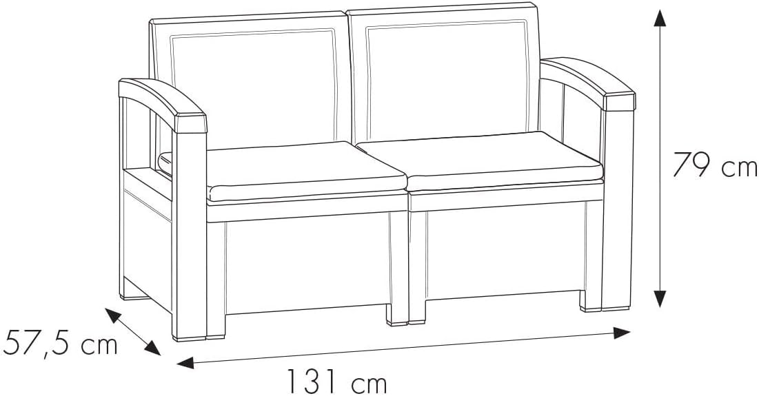 Nebraska Set Salottino 4 Posti 281 x 155 x 79cm (Tortora)