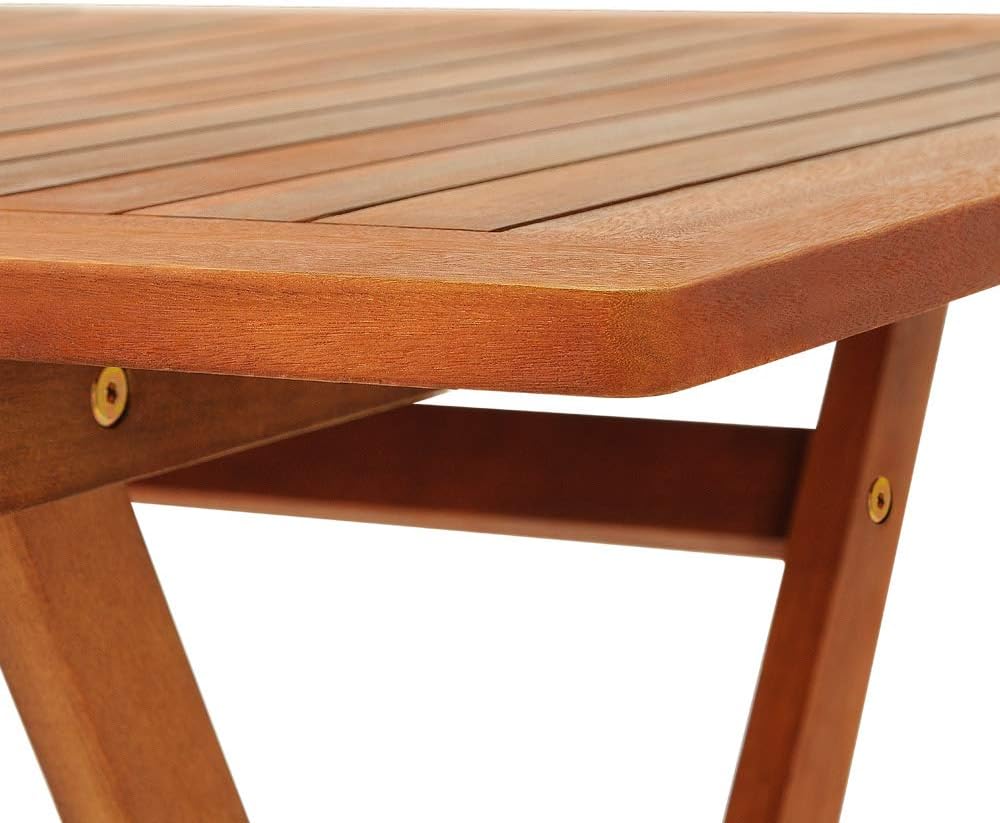 Casaria FSC Certified Acacia Wood Garden Table and Chairs Set of 5 Pieces 4+1 Balcony Terrace Porch Outdoor Furniture 120 x 70 x 75 cm