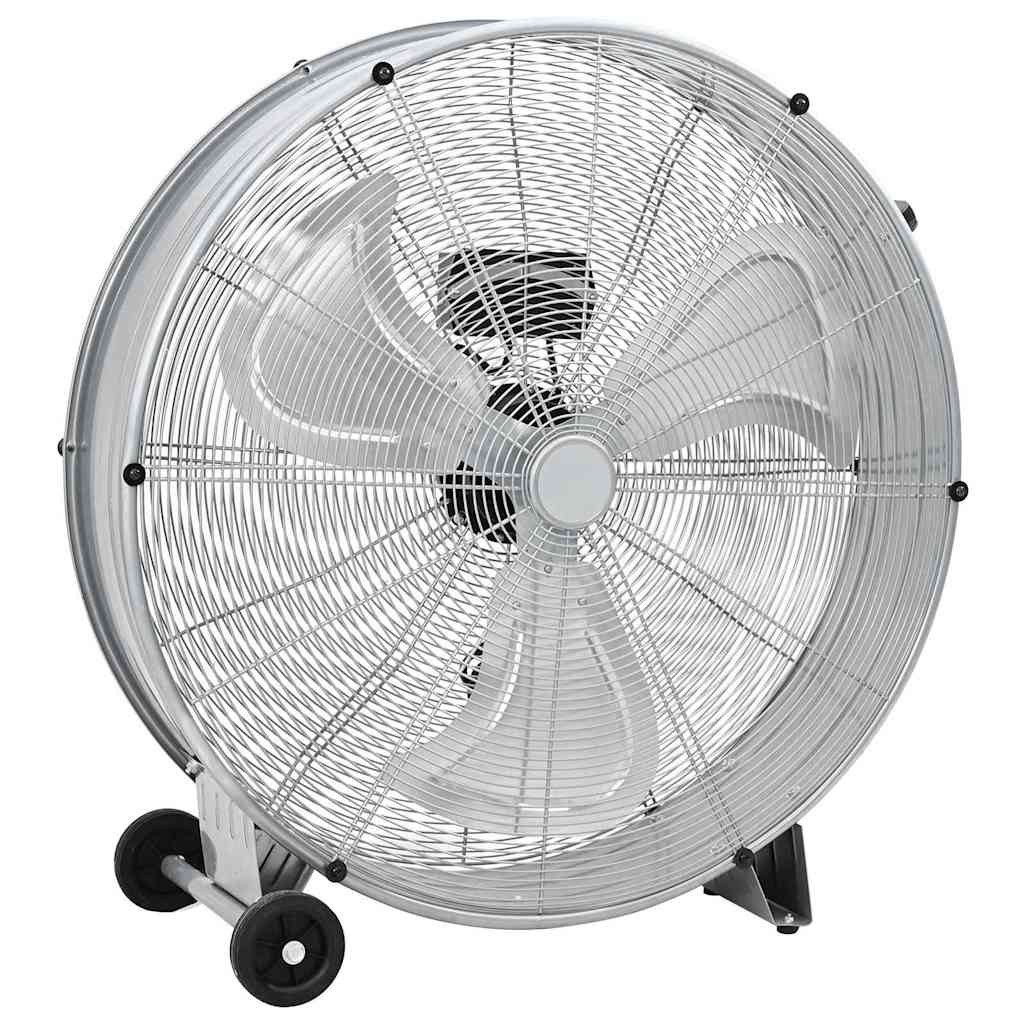 Bodenventilator 79 x 37 x 82 cm Trommelventilator mit Rollen 3 Gänge Silbern Ø77 cm