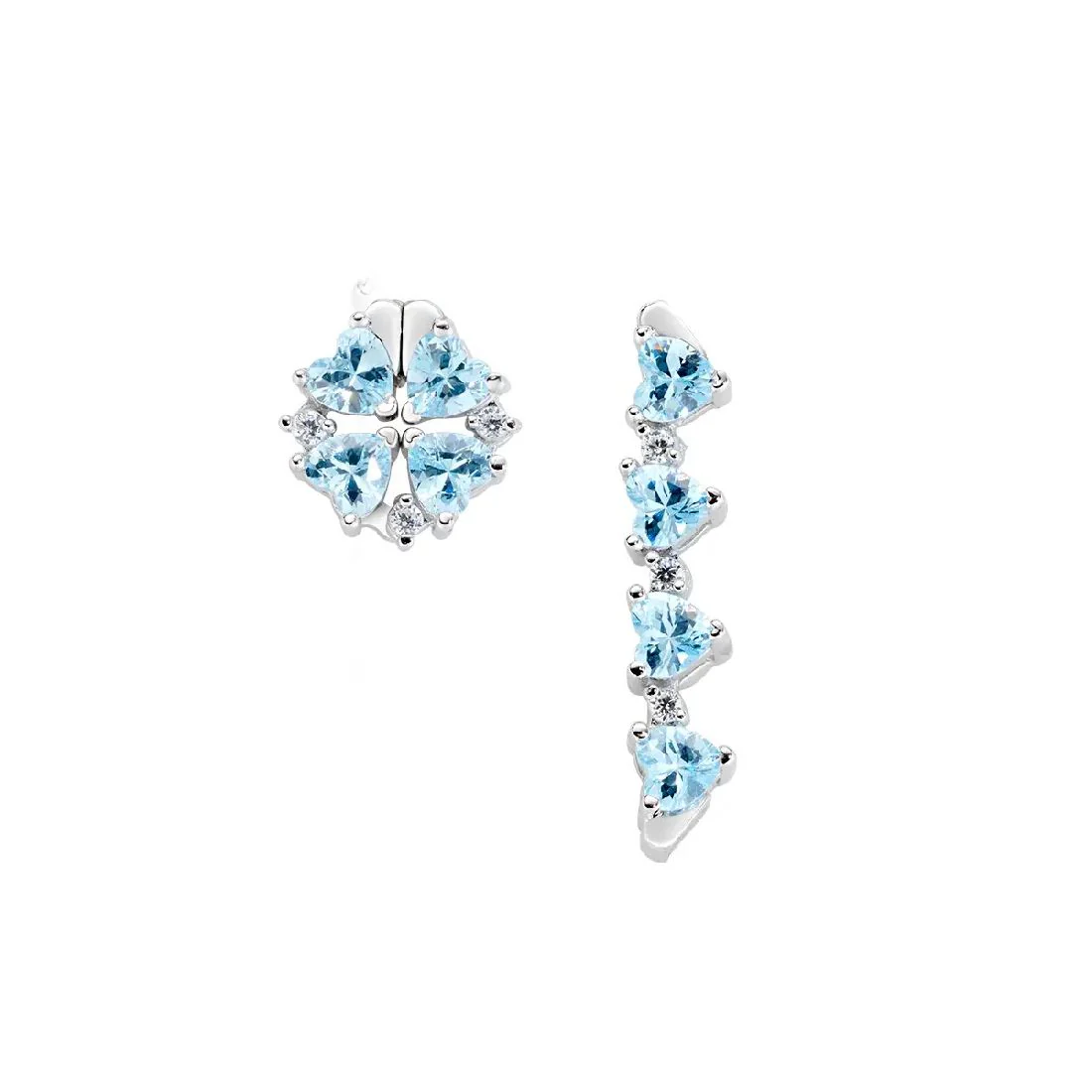 Orecchini Amen Quadricuore magnetici pietre azzurre EMHBAC