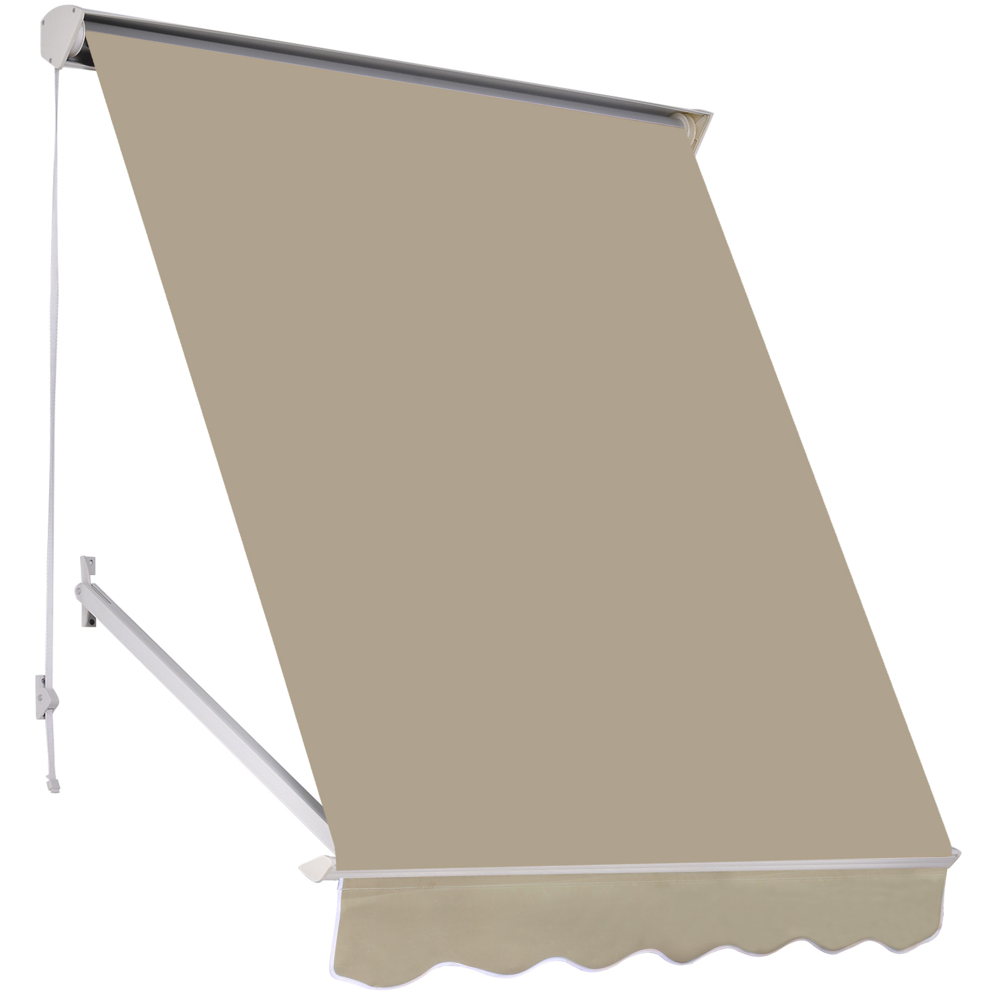 Outsunny Markise Manuel Verstellbare Neigung Aluminium Polyester wasserfest 70L x 180B cm Beige