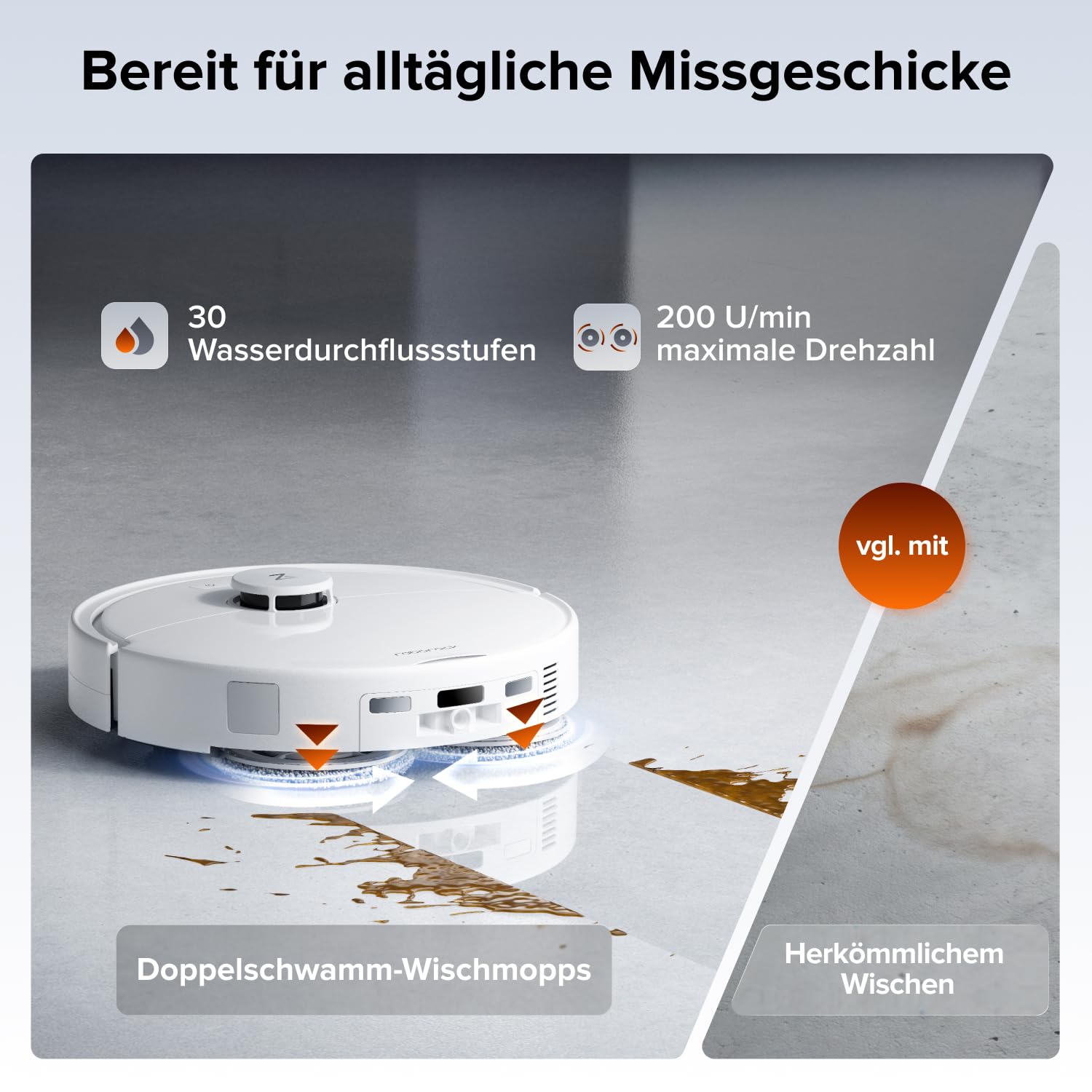 Saugroboter mit Wischfunktion Qrevo 2 Pro, 25.000 Pa Saugkraft, Absaugstation mit Heißwasserwischen und 75°C Moppreinigung
