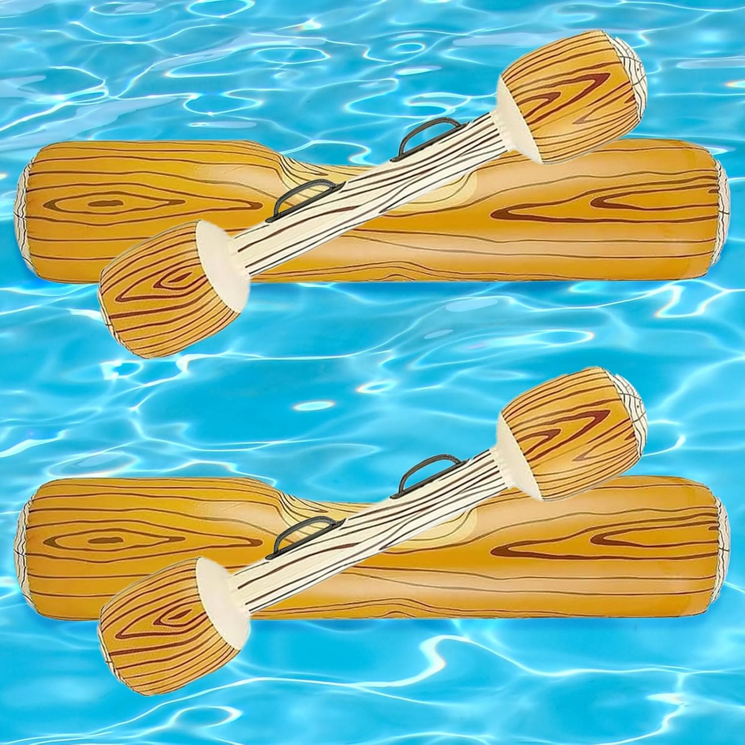 Ajuanbazha Set di 4 Giocattoli Gonfiabili Galleggianti per Piscina, Zattere da Battaglia con Remi per Giochi d'Acqua Estivi per Adulti e Bambini