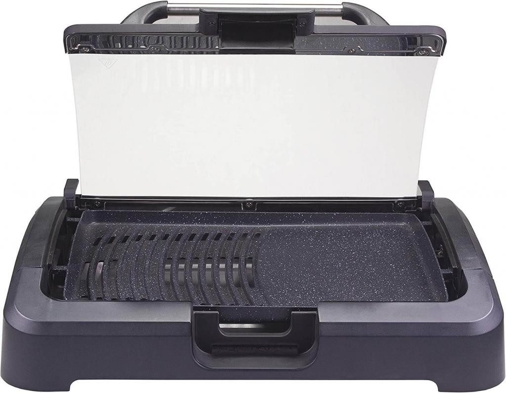 Elektrogrill 90.871 Elektrogrill mit Glasdeckel, beschichtete Grillplatte