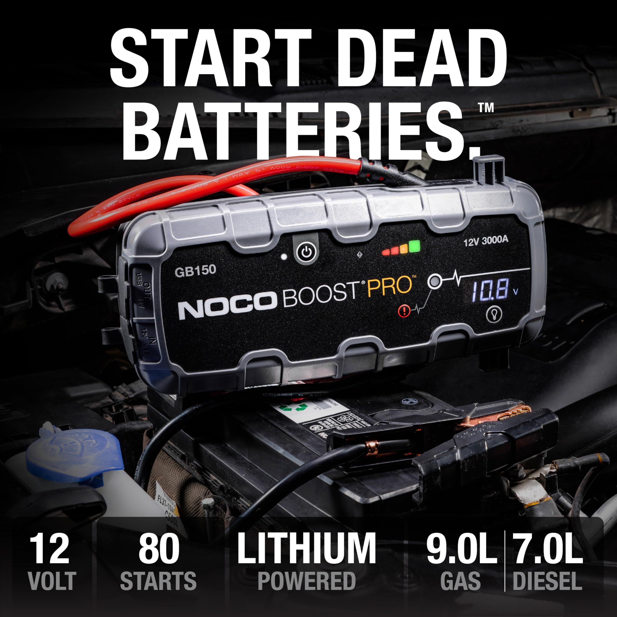NOCO Boost GB150 3000A Starthilfe Powerbank für Benzinmotoren bis 9,0L und Dieselmotoren bis 7,0L