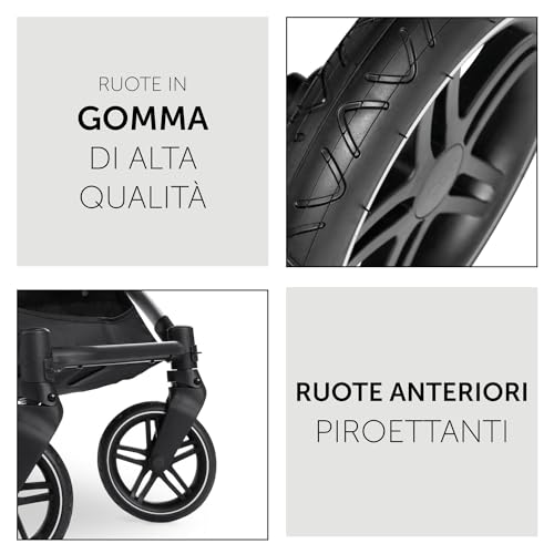 hauck Carrozzina Per Neonati Vision X Set   Passeggino e Navicella Neonato, dalla Nascita fino a 22 kg   Passeggino Reversibile con Coprigambe, Ruote di Gomma   Pieghevole e Compatto   Grigio Melange : Prima infanzia