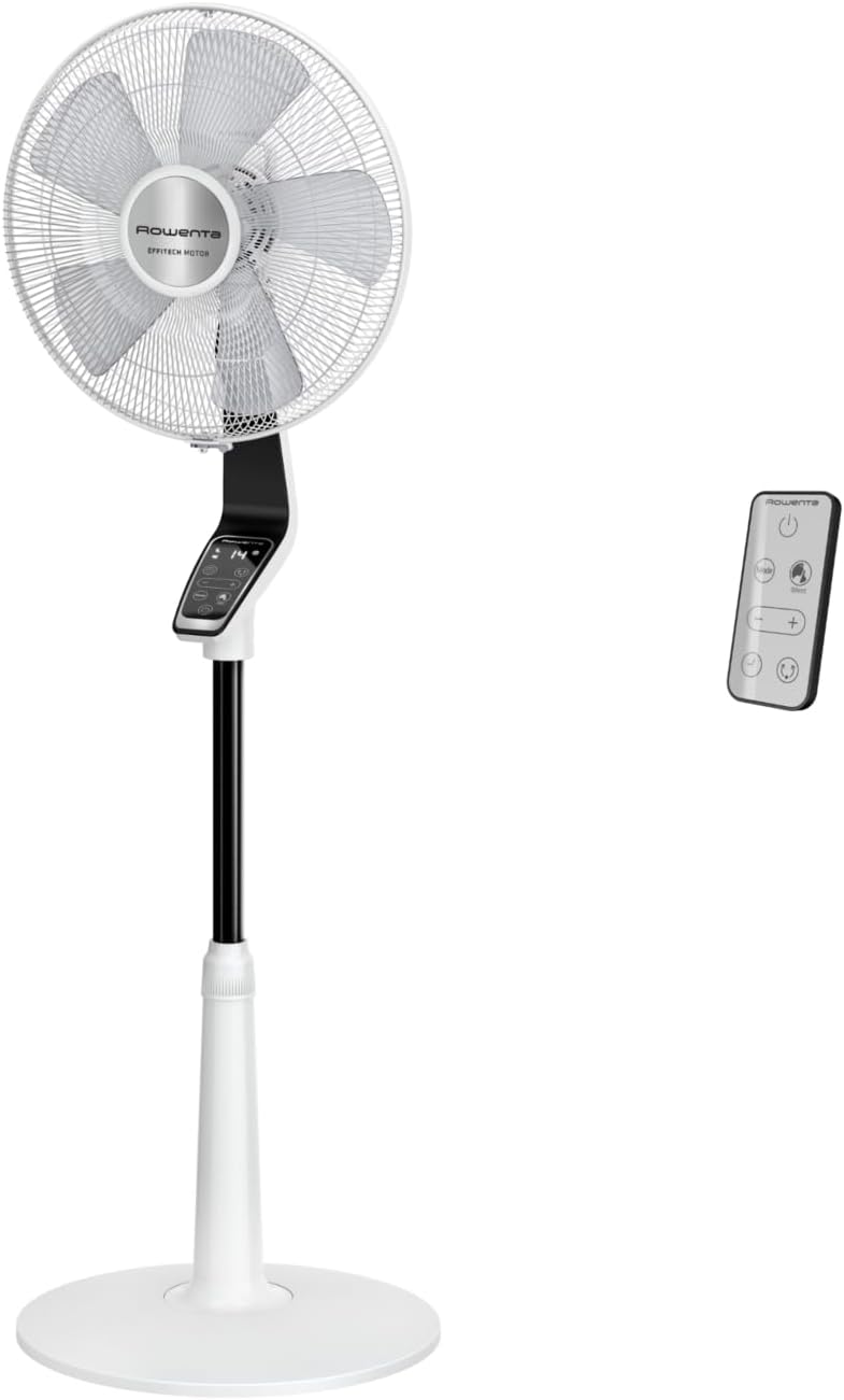 Rowenta Standventilator Turbo Silence Extreme, 14 Geschwindigkeitsstufen, 32 dB Silent Night Modus, Fernbedienung, Oszillation, höhenverstellbar, Luftzirkulation bis 8,2 m, weiß, VU5690F0