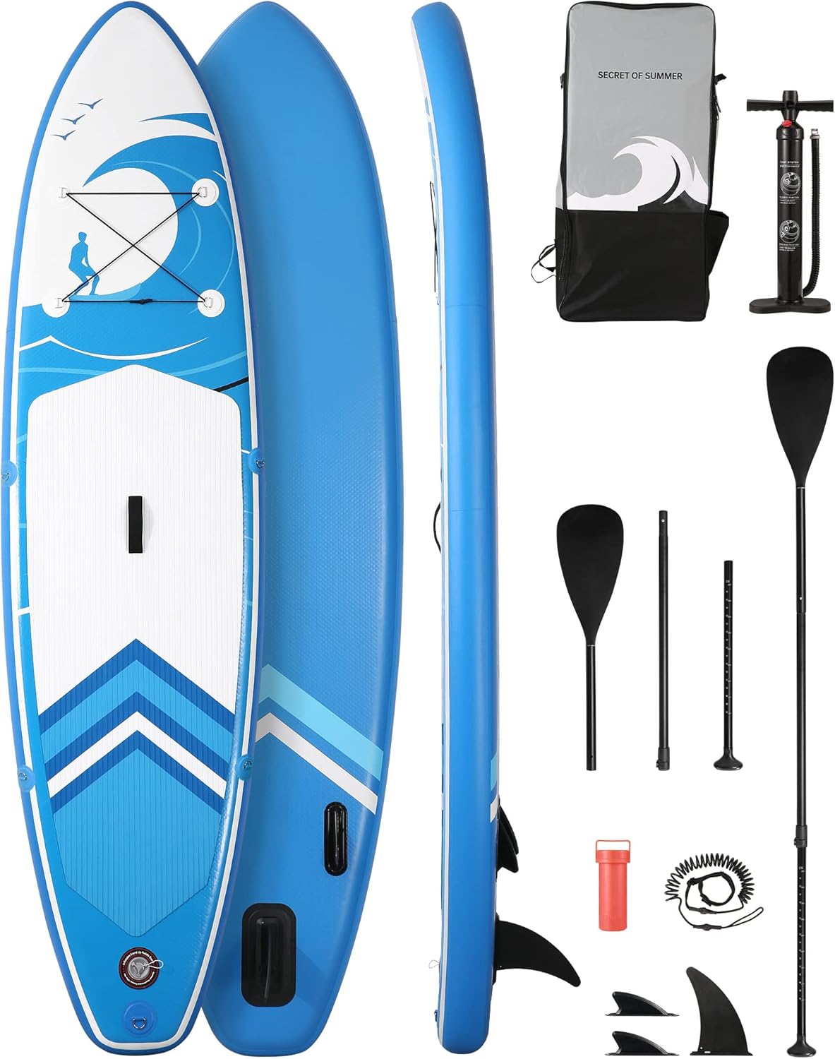 Tavola da paddle Stand Up Paddle Board SUP 15,2 cm di spessore con accessori ISUP e borsa per il trasporto e pompaggio rapido per adulti e giovani per pagaiare, surf, pesca yoga