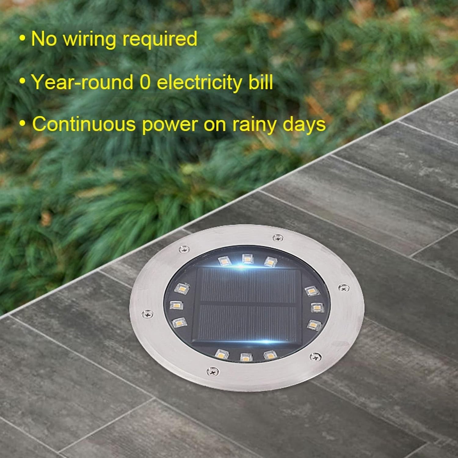 Outdoor LED So Buried Lights Waterproof IP65 Round Pathway Lights for Deck Garden Lawn and Patio Embedded Landscape Floor Lamps for Yard Decoration