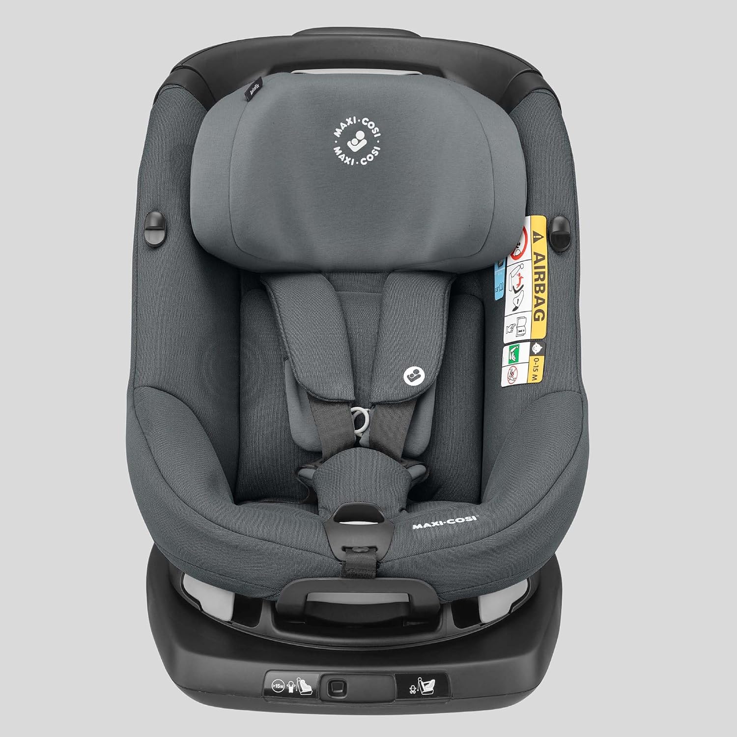 Maxi-Cosi Axissfix i-Size, Seggiolino Auto ISOFIX Girevole 360°, Bambini 4 Mesi - 4 Anni, 61-105 cm, Reclinabile 4 Posizioni, Senso Contrario di Marcia, Gruppo 1, Authentic Graphite