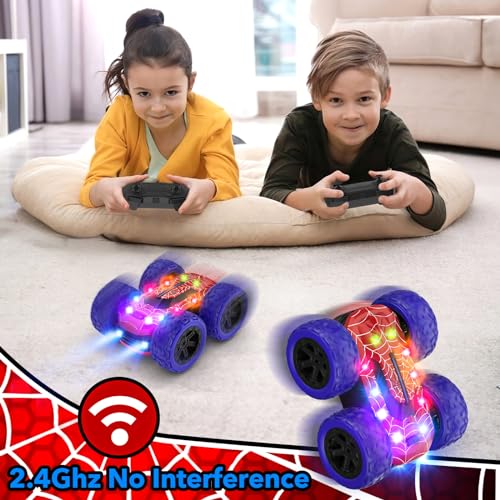 Macchina Telecomandata per Bambini, 4WD RC Auto Radiocomandata 360° Rotazione LED Luce 2.4GHZ Telecomandato Stunt Drift Car Giochi Interno All'Aperto Giocattolo Regalo Bambino Bambina 6 7 8 9  anni : Giochi e giocattoli
