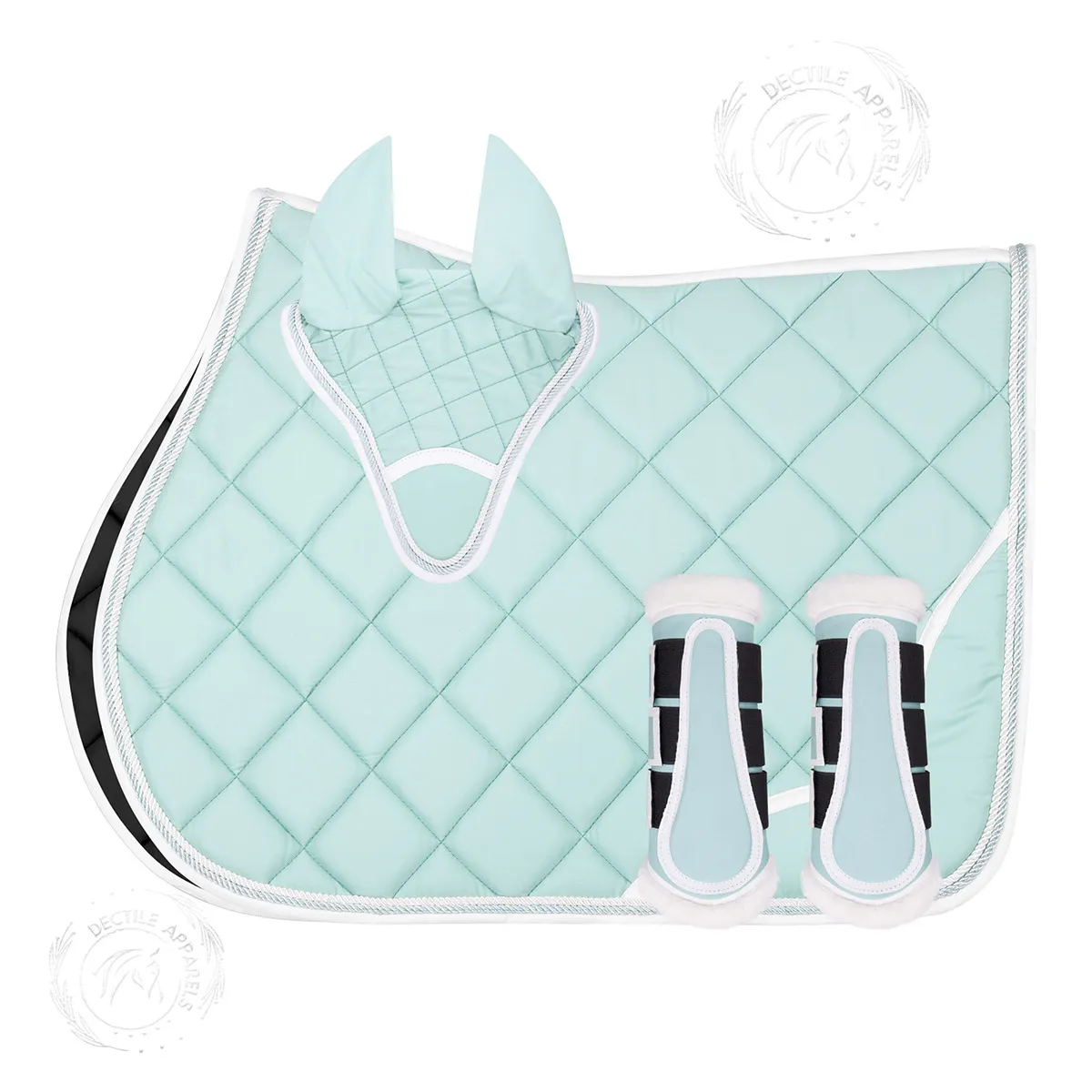 C Green English Saddle Pad for Horses
