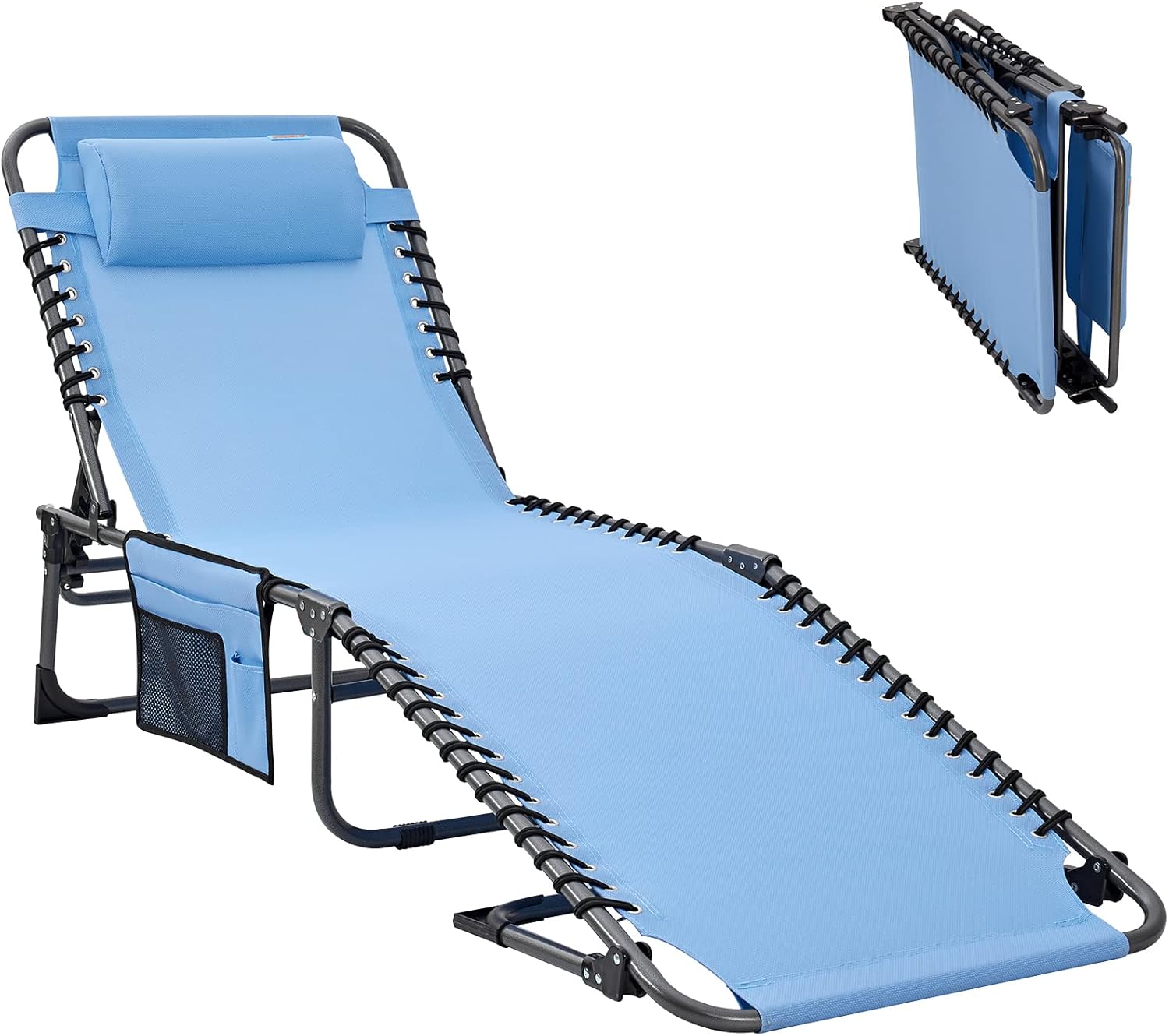 WEJOY Folding Lounge Chair with Canopy Shade