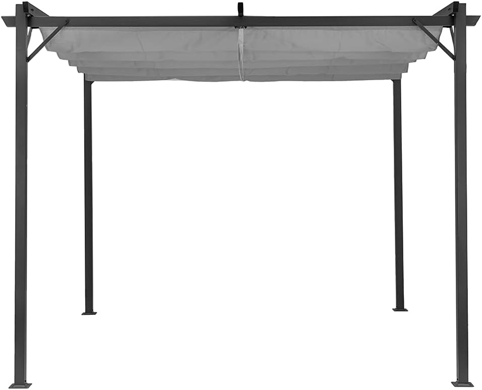 Pergola Gazebo 3 x 4 Metres with Waterproof Folding Tarpaulin and Rectangular Structure in High Density Stainless Steel, for Garden, Terrace and Commercial