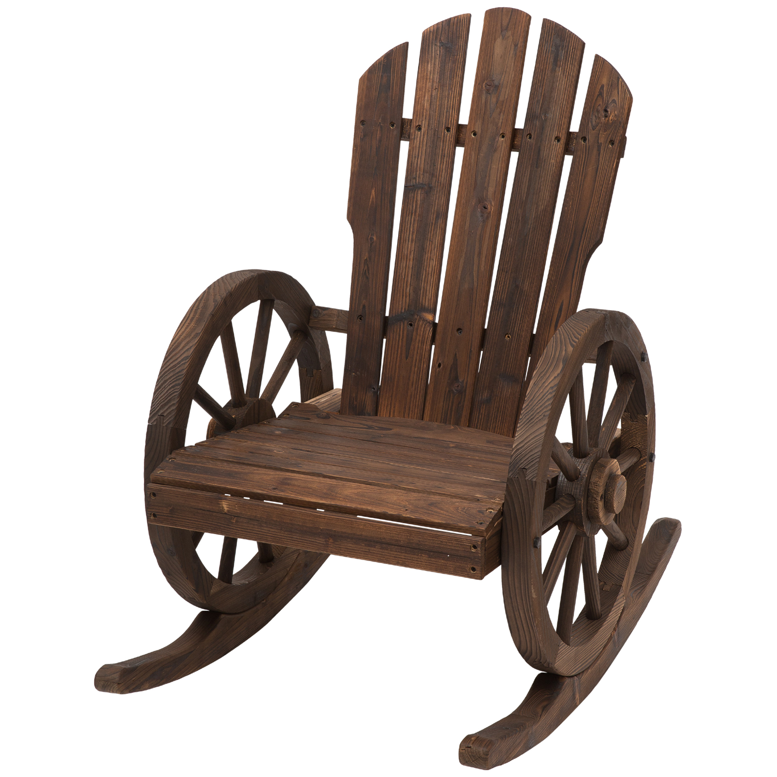 Schommelstoel relaxstoel tuinstoel schommelstoel wieldesign hout bruin