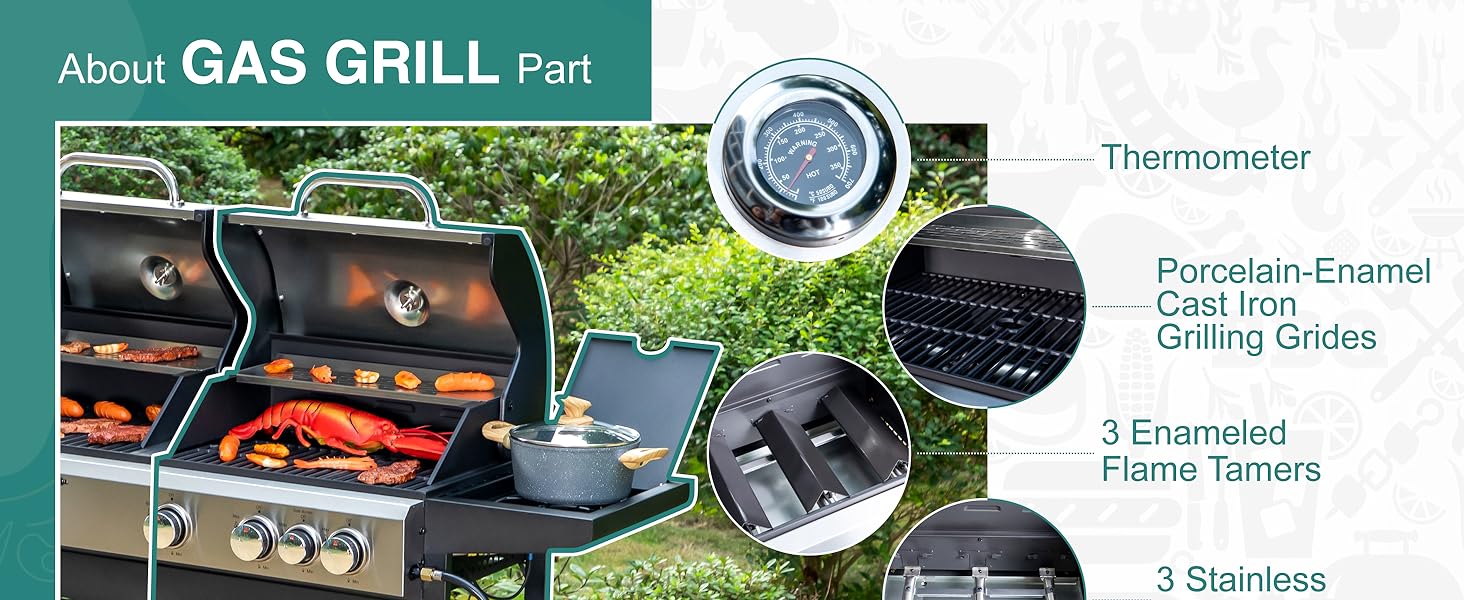propane gas grill and charcoal grill combo