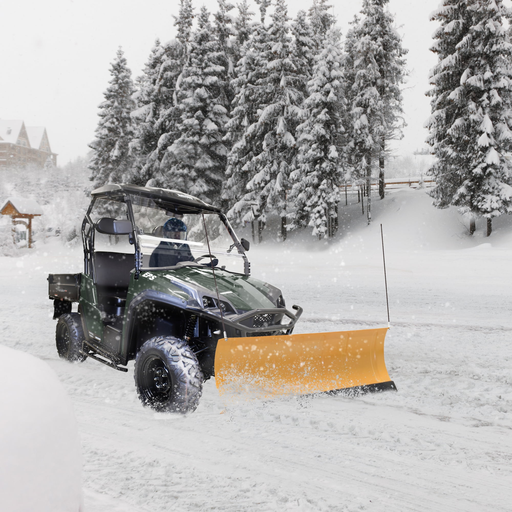 Massimo 60&prime;&prime; Universal Snowplow Blade Attachment for UTV/ATV &ndash; Durable, Adjustable, Polaris Compatible