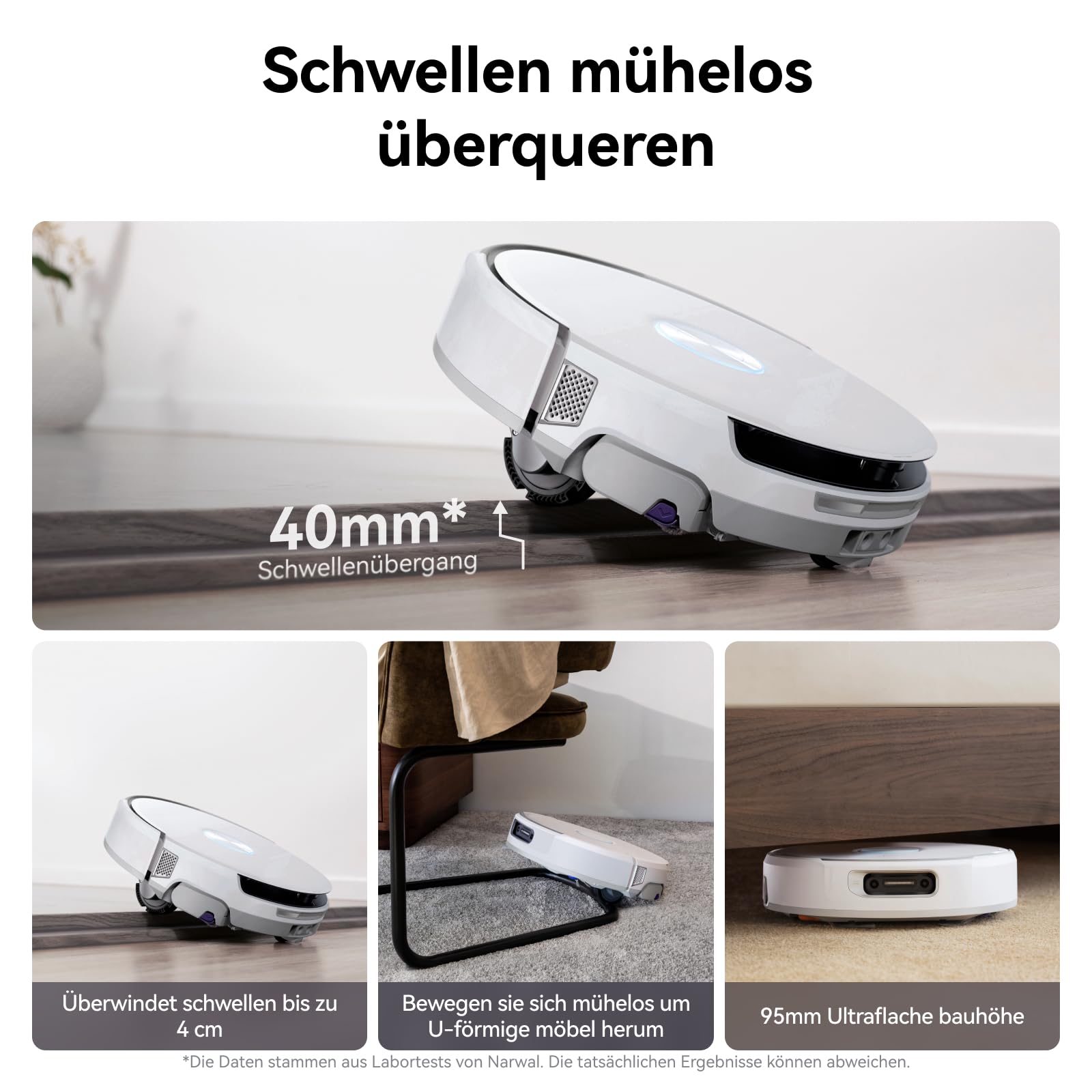 Saugroboter mit selbstreinigendem Wischmopp 22000 Pa Saugkraft FlowWash-Reinigungssystem