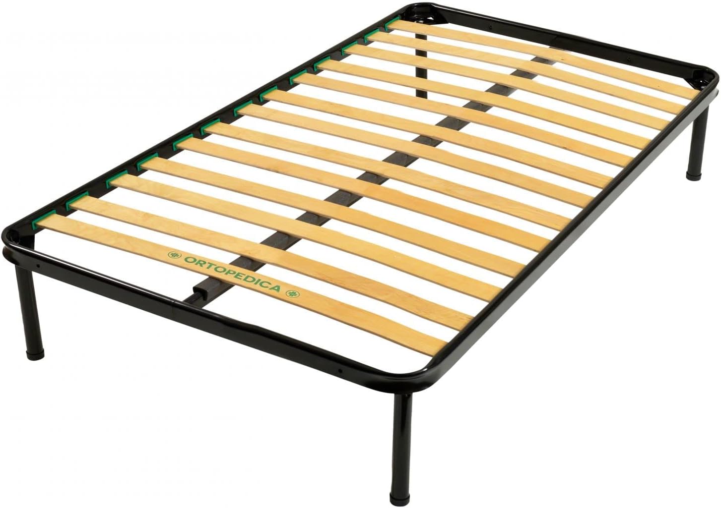 Leonardo - Single Bed Frame 80 x 190 cm - Multilayer Wooden Slats with Steel Frame - Orthopaedic Product