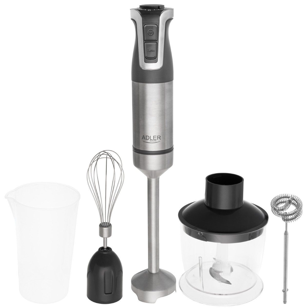 Stabmixer Set AD 4627 1800 W, 20 Geschwindigkeitsstufen + Turbo in Grau