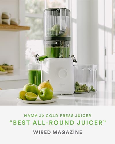 Nama J2 Cold Press Juicer – Self Feeding for Hands Free Operation with Wide Mouth Hopper for Whole Recipe Loading, Zero Waste Masticating Juicer For More Juice, Less Pulp – Easy Cleanup & Assembly: Home & Kitchen