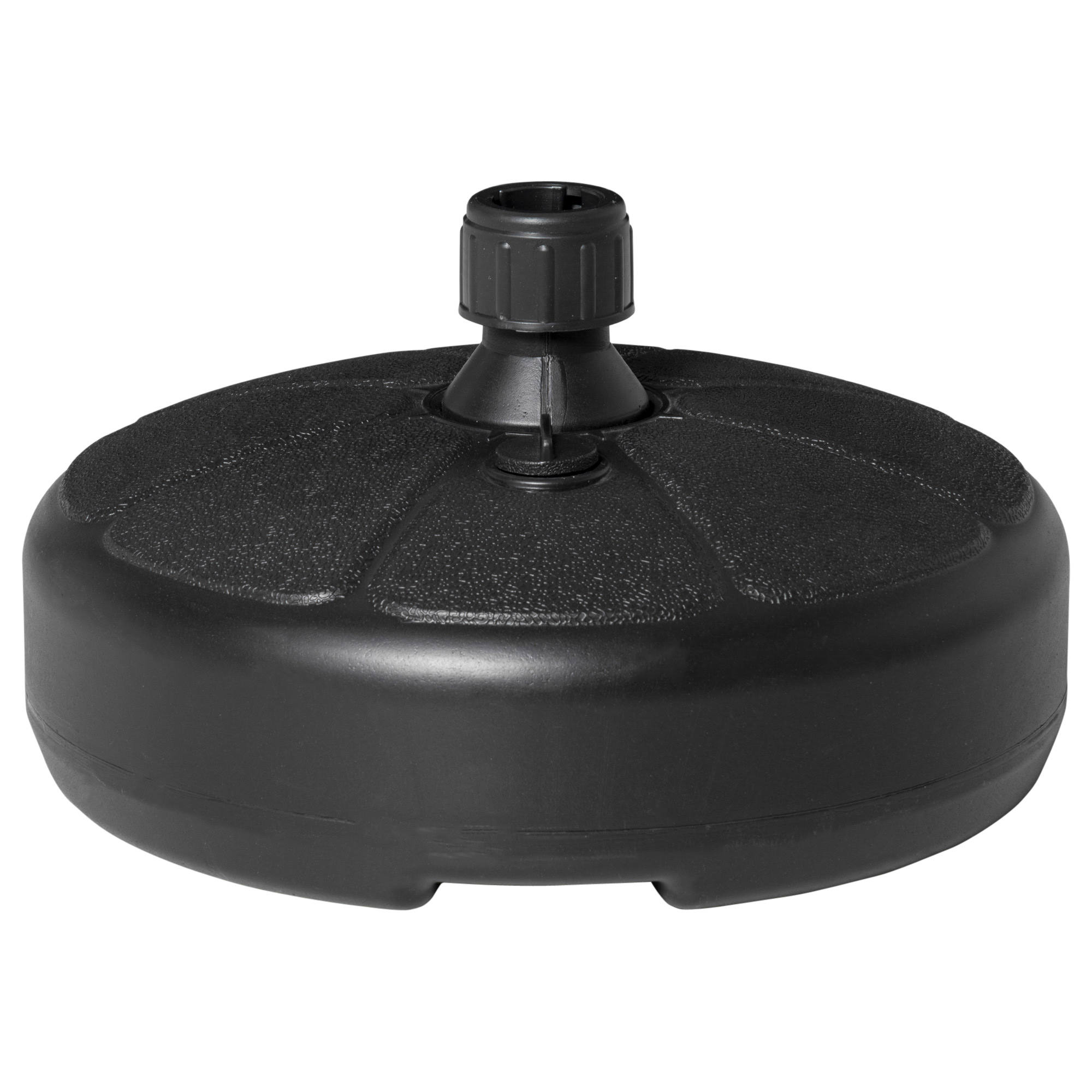 Outsunny Base für Sonnenschirm, runde Plastikbasis zum Befüllen mit Wasser und Sand, für Pfosten von 38 mm, Ø38 cm, Schwarz