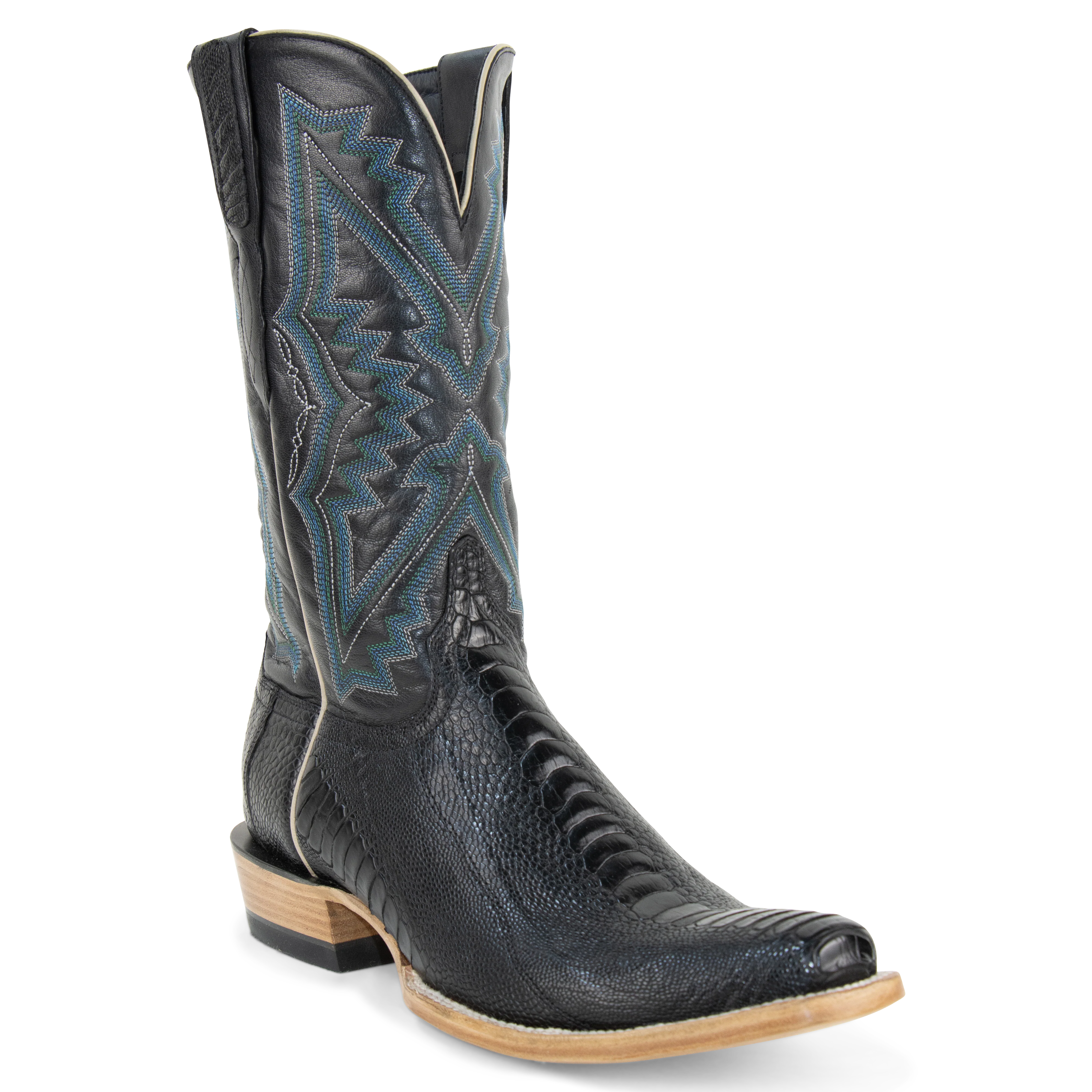 Resistol Boots Ostrich Leg Black - Cutter Toe