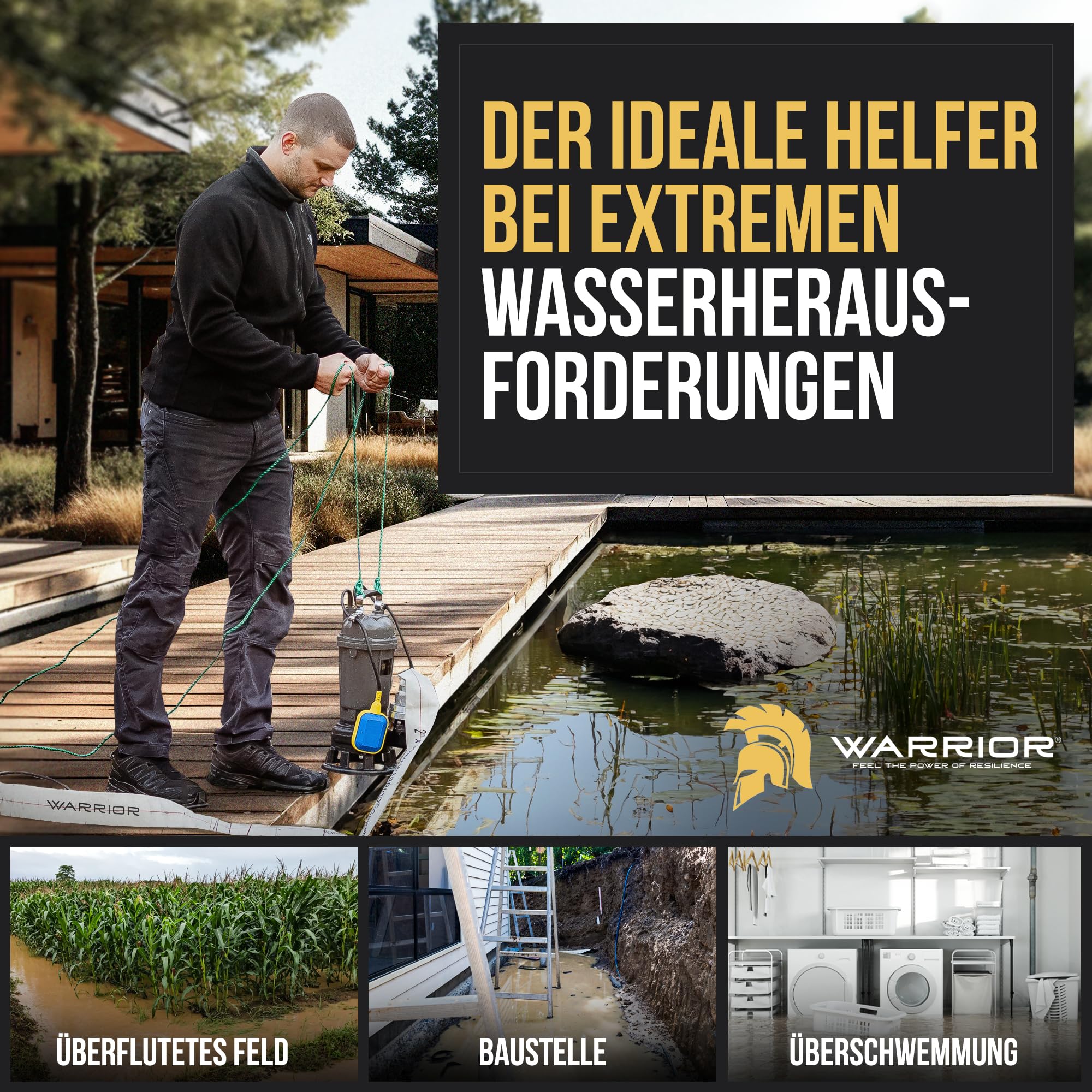 Fäkalienpumpe 1500W mit HydroVortex X7 Schneidwerk und 20 m 2