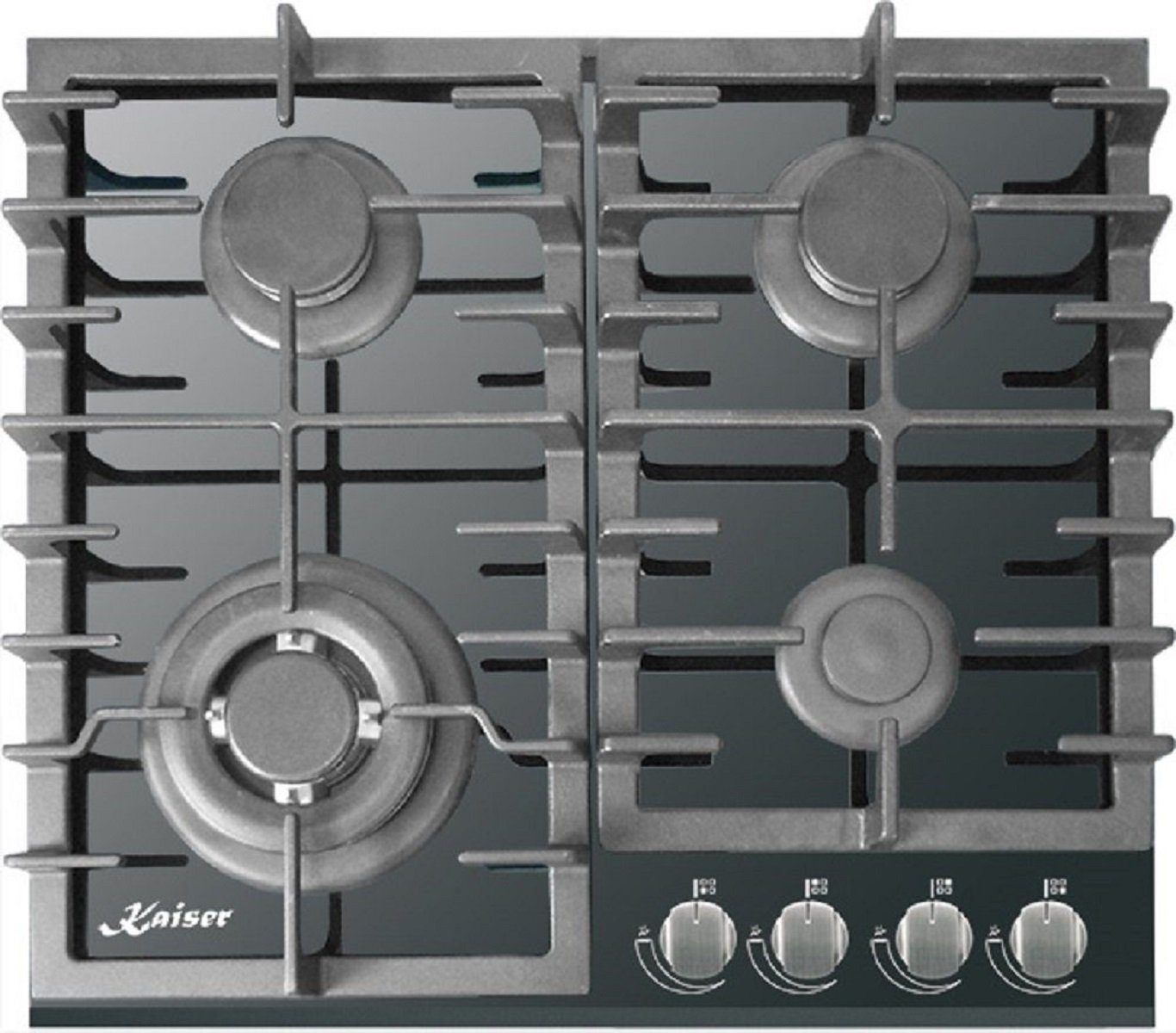 Gas-Kochfeld 60 cm 4 Brenner inkl. WOK-Brenner 3,8 Kw WOK KCG 6383 Turbo