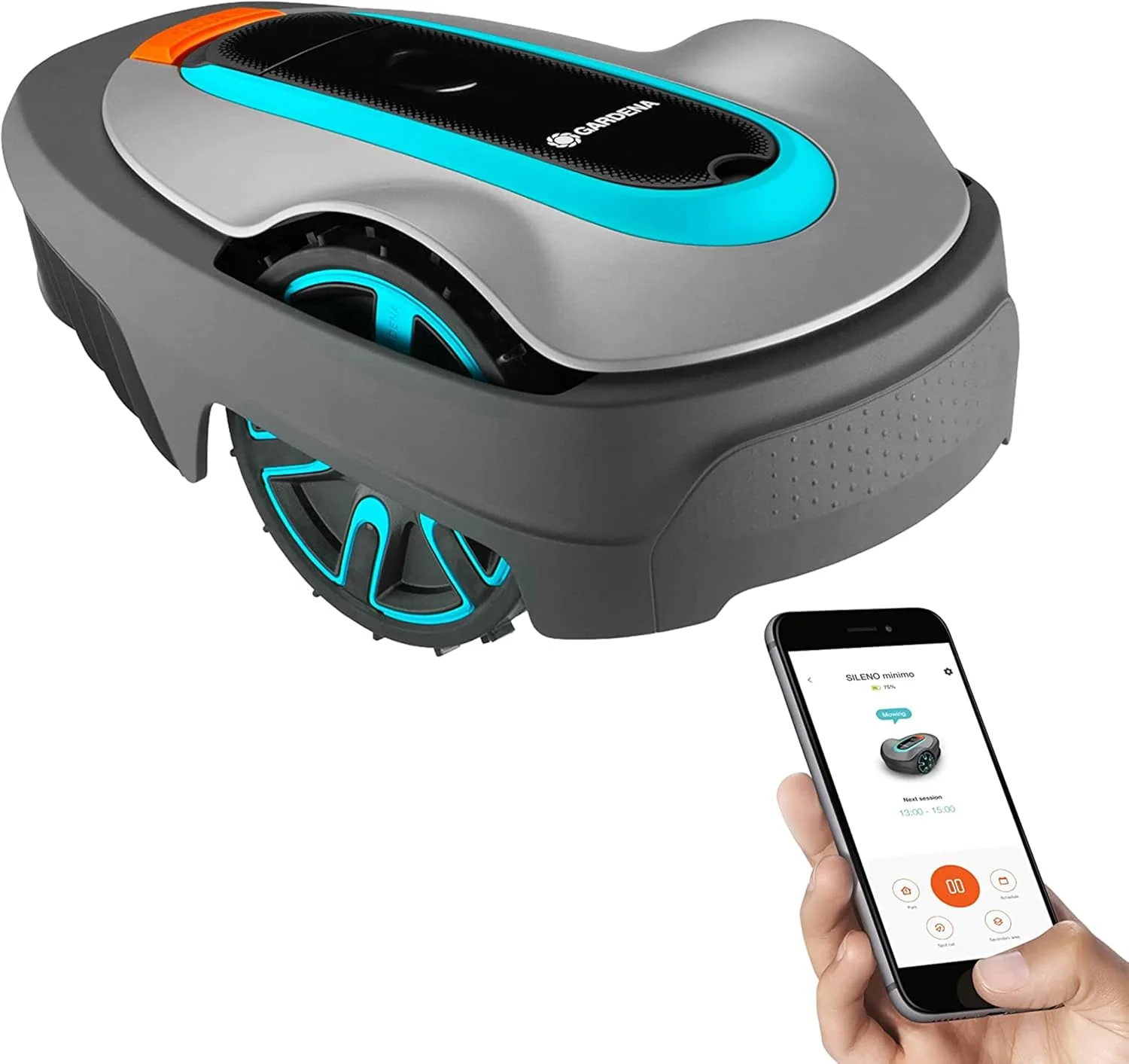 Gardena SILENO city: Mähroboter bis 500 m² Rasenfläche, 50 mm, Bluetooth-App bedienbar, Schnitthöhe 20, LCD Display, Diebstahlschutz