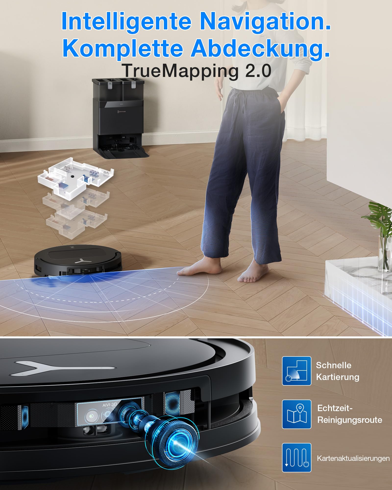 Saugroboter T50 Omni Gen3 mit 25.000 Pa, ZeroTangle 3.0 und All-in-One-OMNI-Station