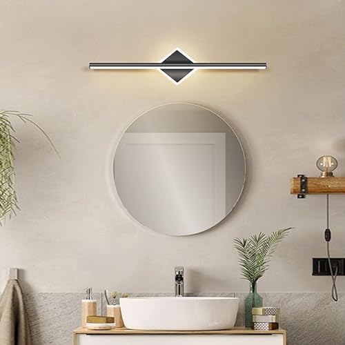 LED-Badezimmerleuchte mit schwarzer Spiegelleuchte, lineare Wandleuchte, Innenbeleuchtung, moderne Badlampen, lange Lichtstreifen für Ankleidezimmer, Schlafzimmer, Waschraum