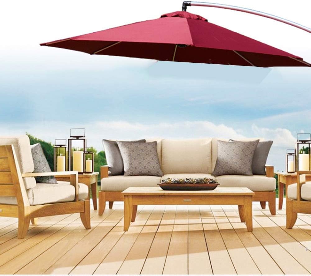 Garten Parasols Parasol, 2,7 m Terrasse Garten Regenschirm Schatten, Ausleger hängen 8 Rippen-Parasol in Aluminium Anti-UV-Sonne für Strand/Pool/Terrasse/Außendacher-Schutzzelt im Freien Parasole