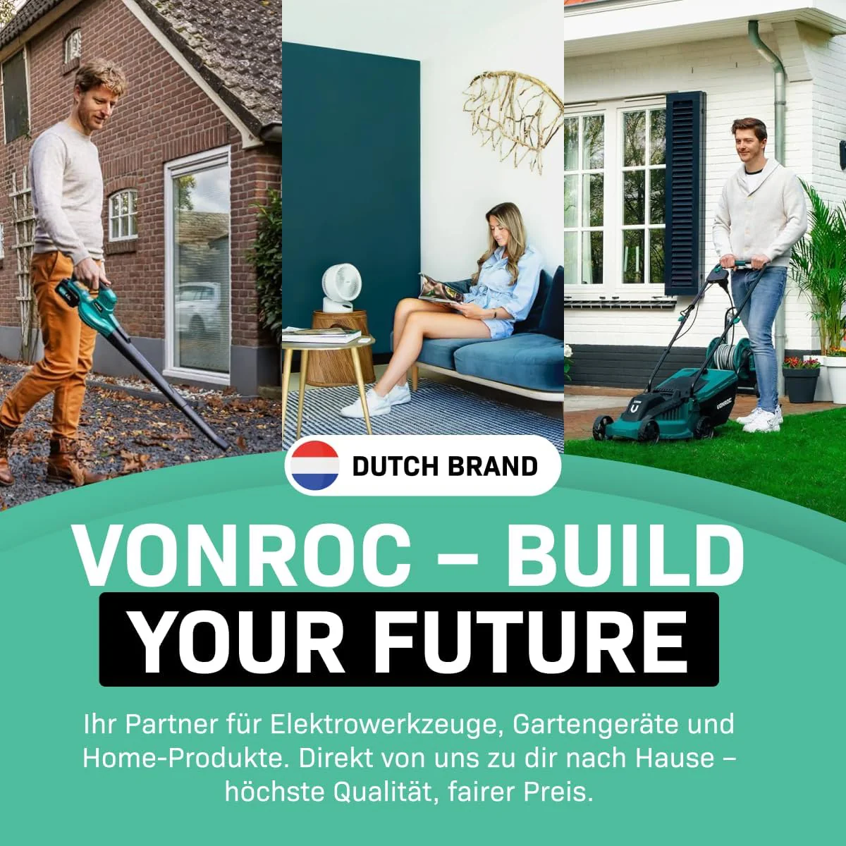 VONROC Professionele hogedrukreiniger 195bar - Gevelreiniger voor zware reinigingswerkzaamheden [2500W] - Hoge wateropbrengst [468 l/u] Reinigingstank, Aluminium Pomp - incl. Terrasreiniger