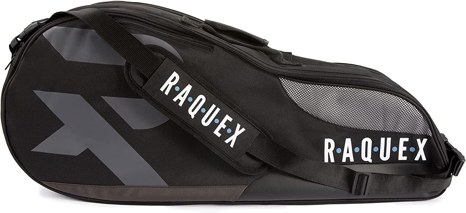 Raquex Borsa da Tennis : Per 6 Racchette da Tennis, da Badminton e da Squash. Blu, nera o magenta. Borsa da Badminton. Scomparto dedicato per le scarpe da ginnastica