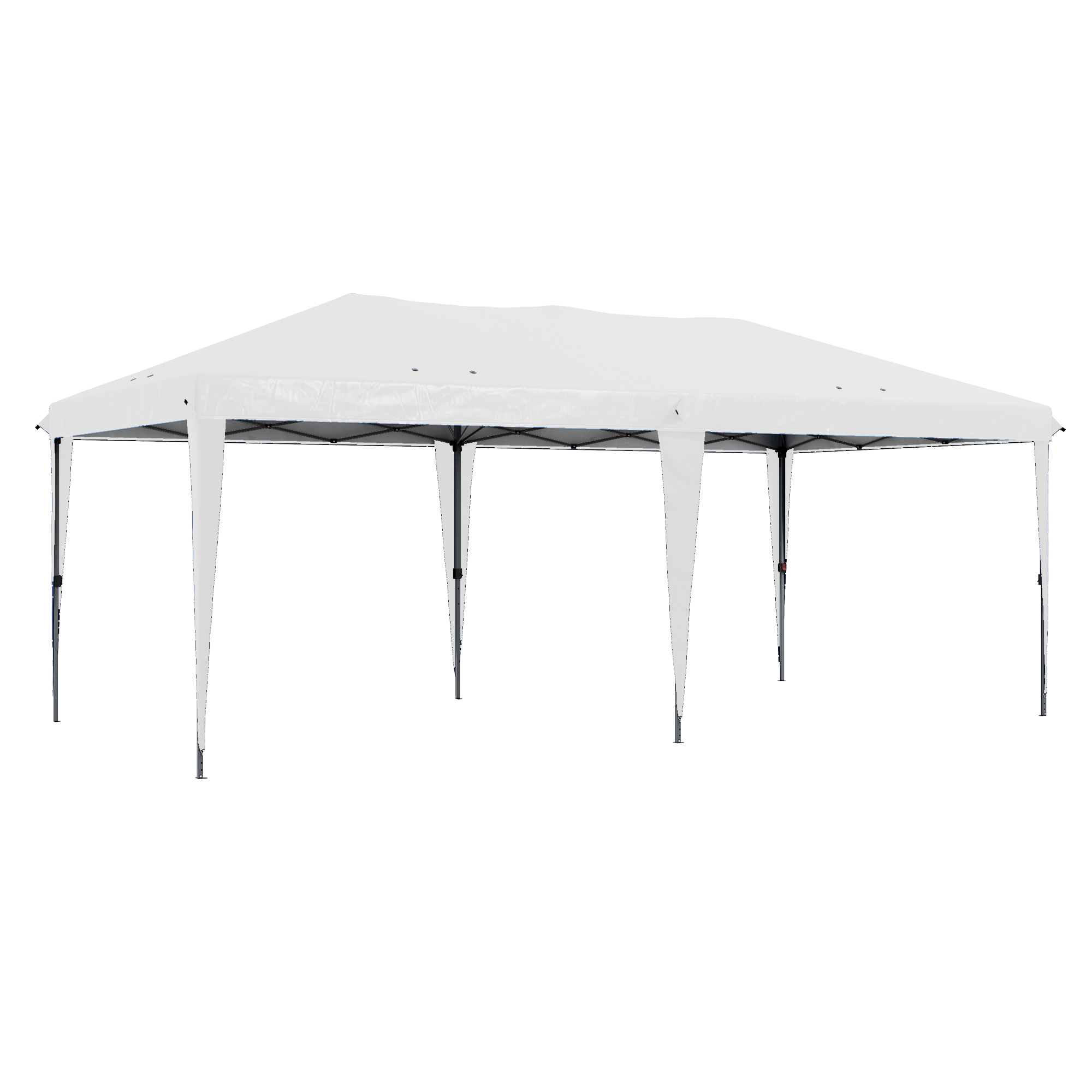 Outsunny Faltpavillon Gartenzelt Partyzelt,  faltbar, wetterbeständig, 5,9 m x 2,95 m x 2, m, Weiß