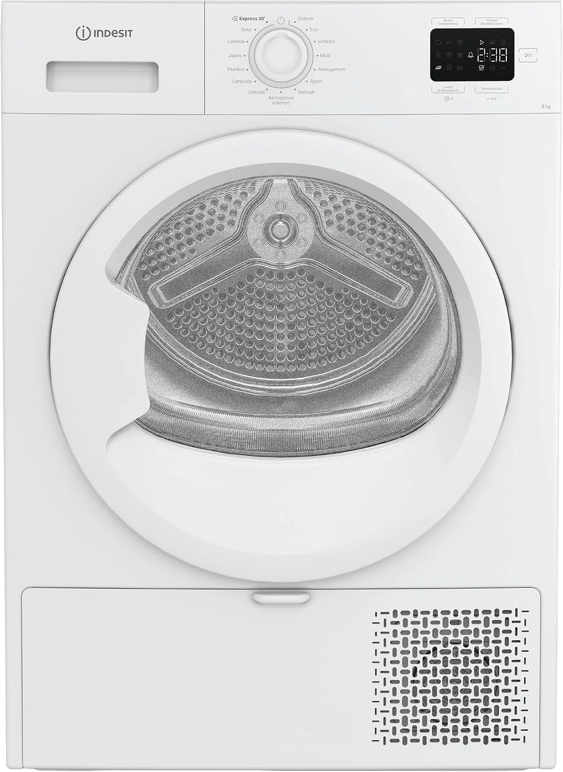 Indesit Wäschetrockner, 84,6 x 59,8 x 60,7 cm, 9 kg, Weiß, C YD 92D WW IT, mit Wärmepumpe, Freistehend, Klasse E