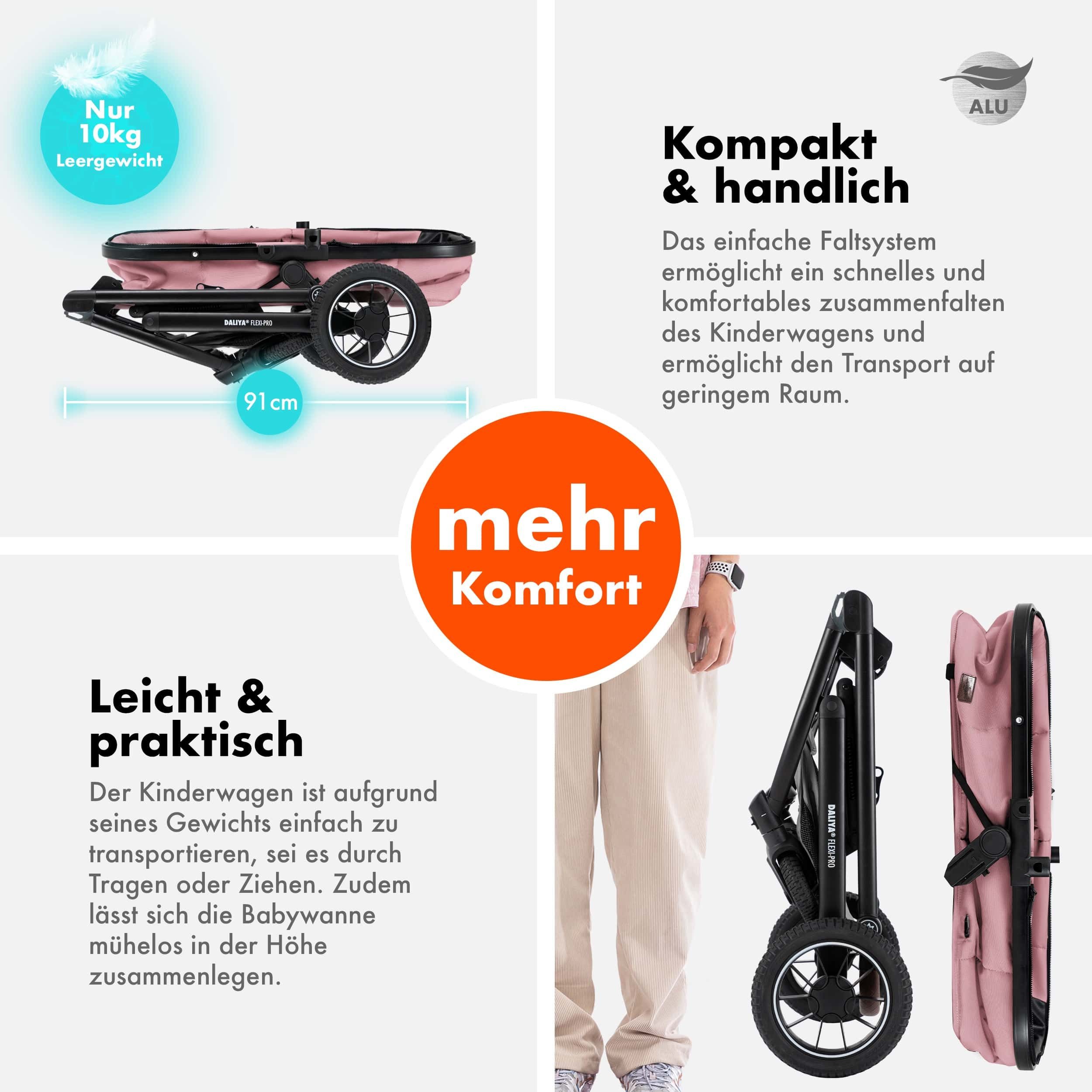 Kombi-Kinderwagen FLEXI-PRO 2in1 Kinderwagen & Buggy, Reisekinderwagen, XXL Set