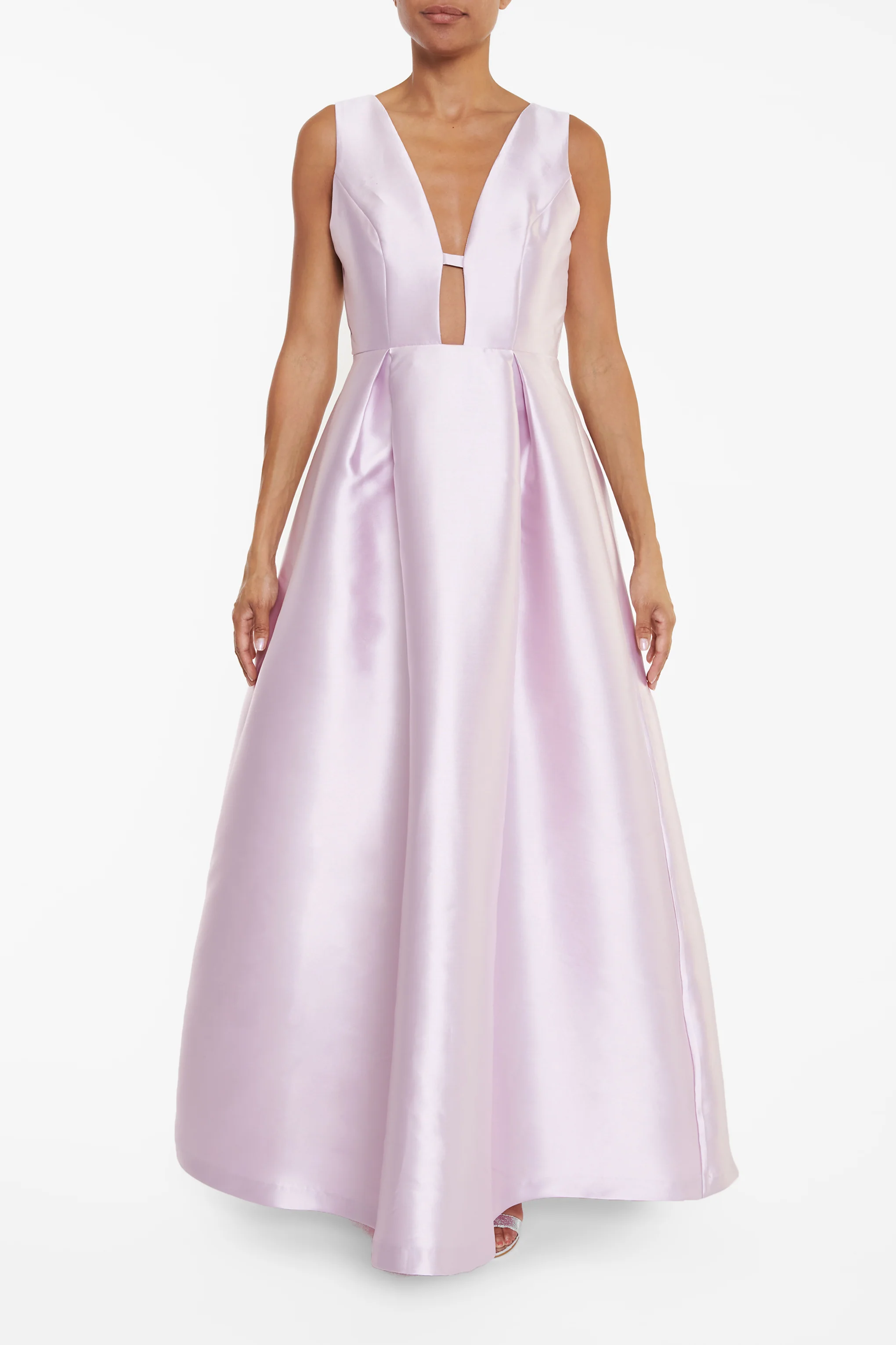 Camilla Lilac Plunge-Front Cut-Out Maxi-Dress