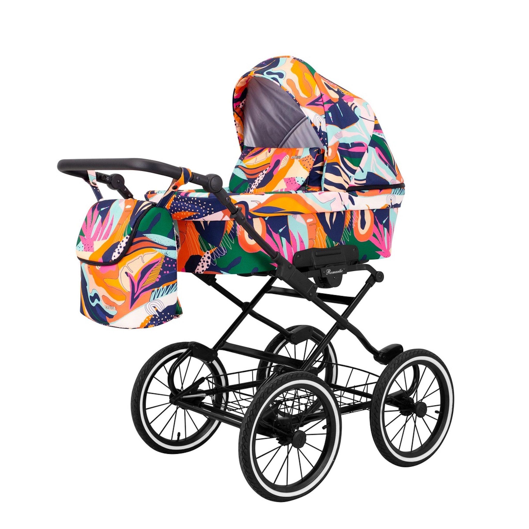 Kombi-Kinderwagen Romantic 2 in1 Kinderwagen mit AIR Wheels und schwarzem Rahmen