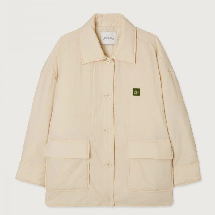 Women��s Zotcity Oversized Jacket �C Ecru Long Sleeve Buttoned Jacket