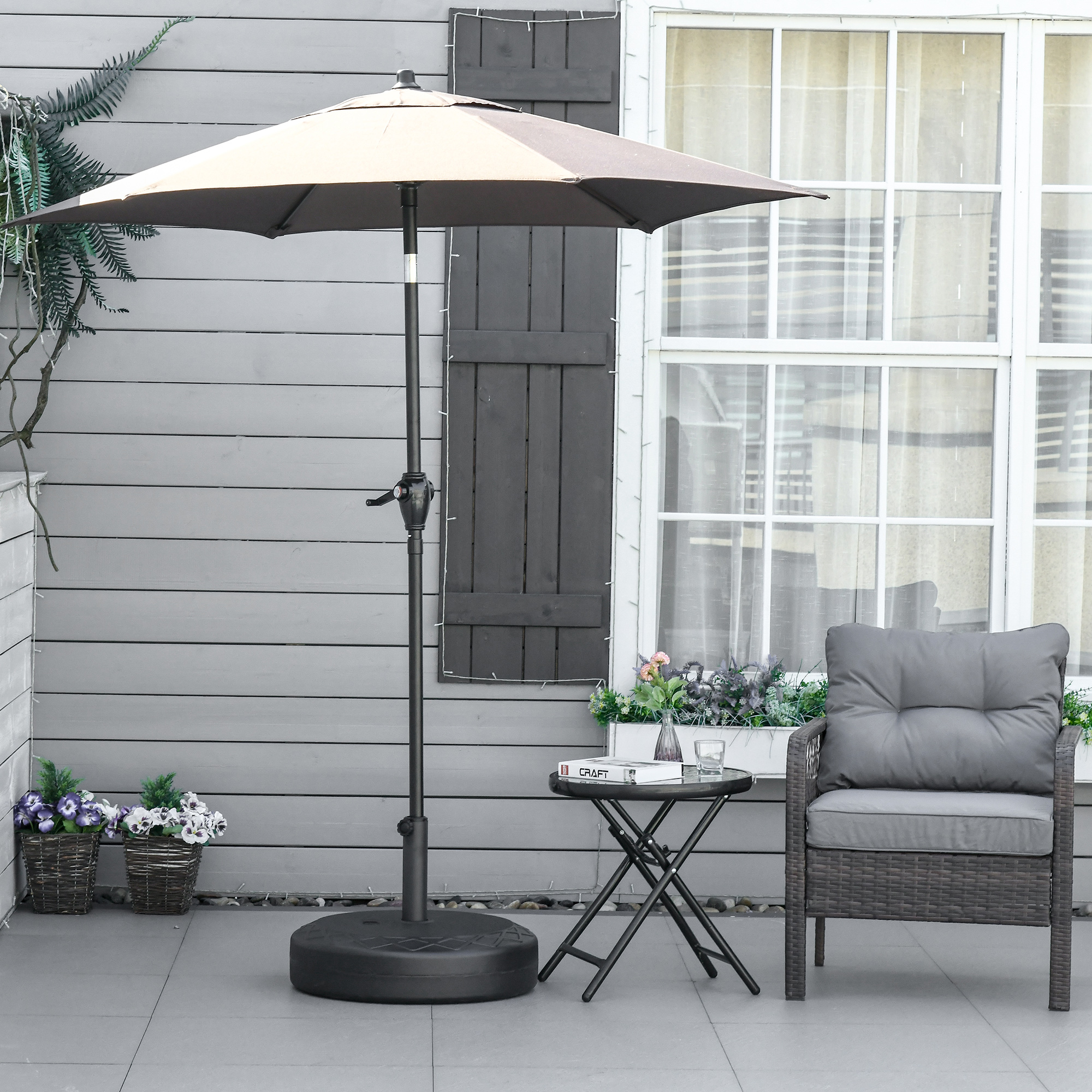 Outsunny Sonnenschirmständer Sonnenschirmhalter, wetterbeständig, befüllbar, Ø55 x 38H cm, Schwarz