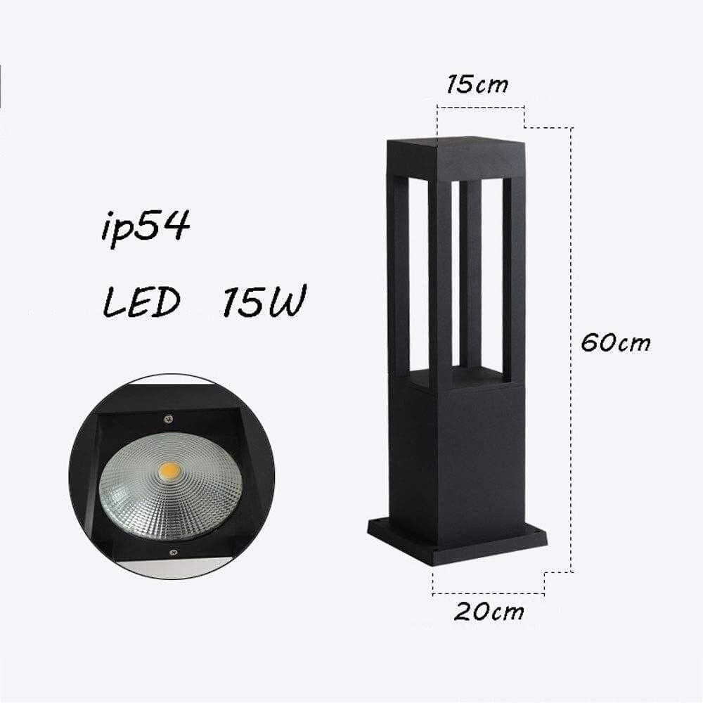 Wasserdichte Säulenlampe für den Außenbereich, IP54, 80 cm, rechteckig, Aluminiumdruckguss, Terrassenleuchte, Landschafts-Stehlampe für Garten, Park und Rasen