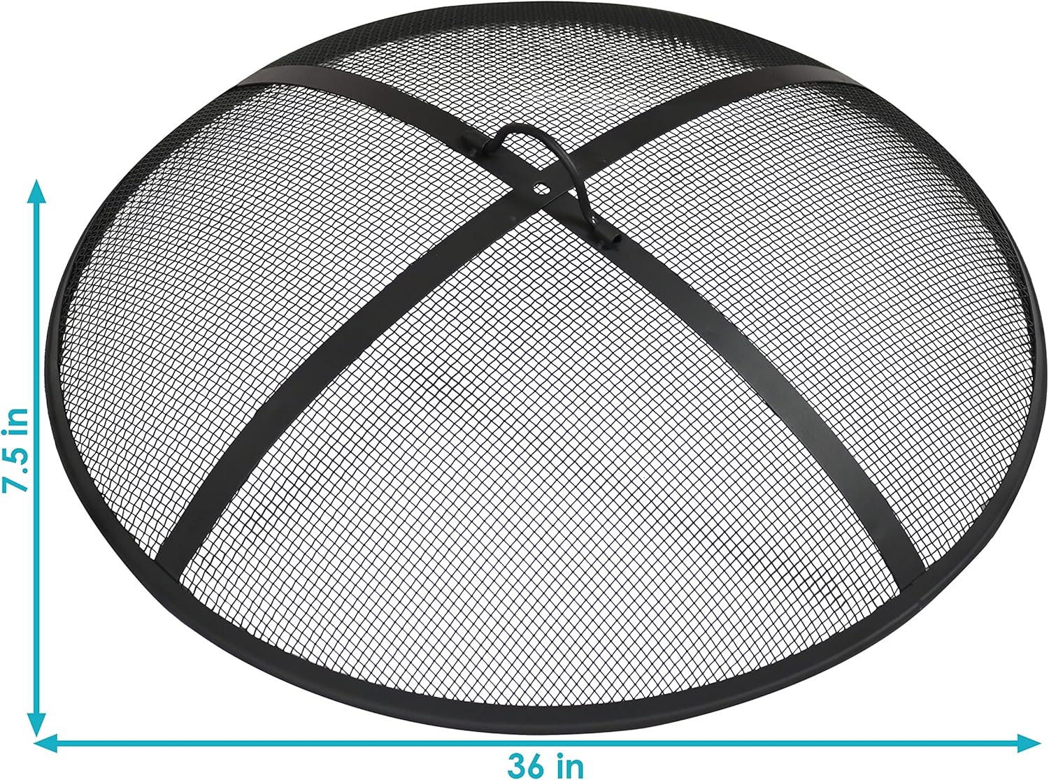 Sunnydaze Heavy-Duty Steel Mesh Fire Pit Screen - Fire Pit Spark Screen with Handle - 36-Inch Diameter