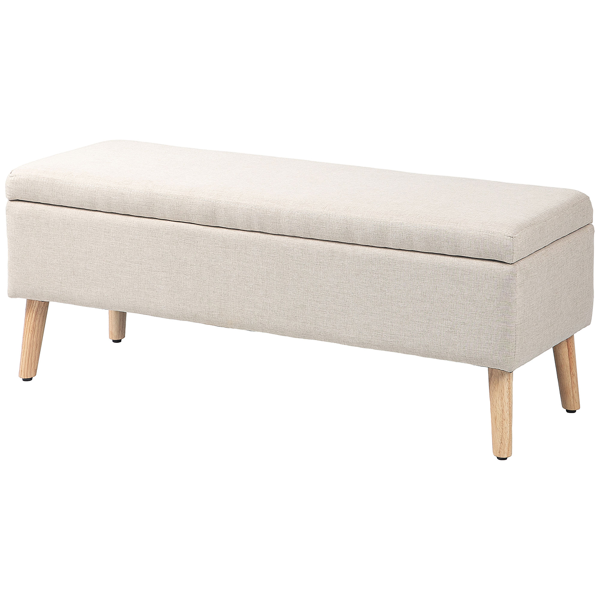 Opbergbank met Stauraum, tot 120 kg, Linnenlook, 110x39x45cm, Beige