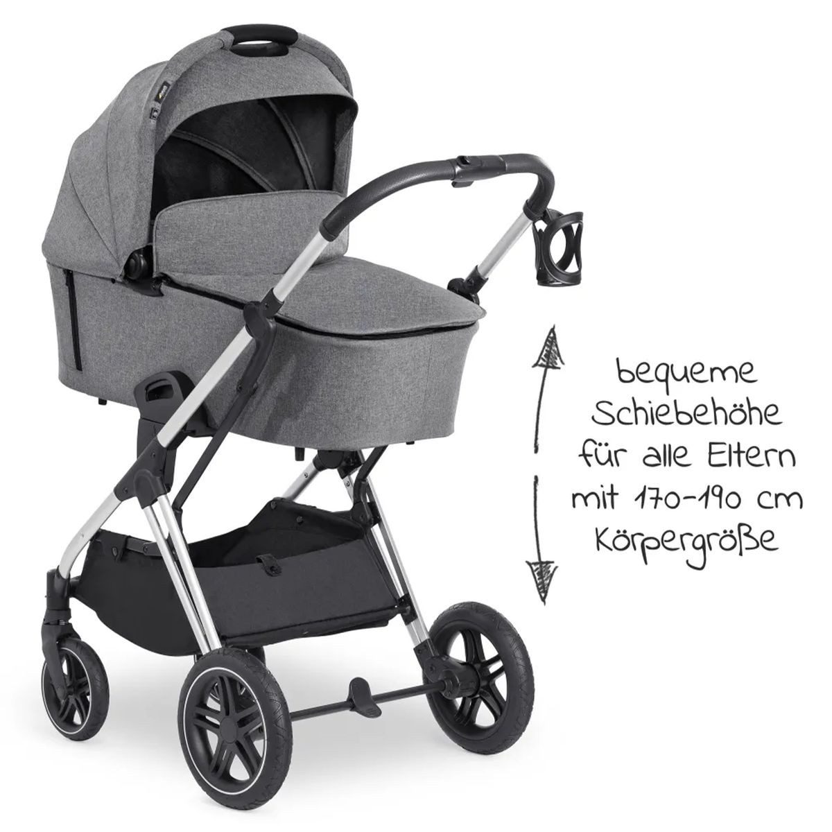 Kombi-Kinderwagen Vision X Duoset Black - Melange Grey