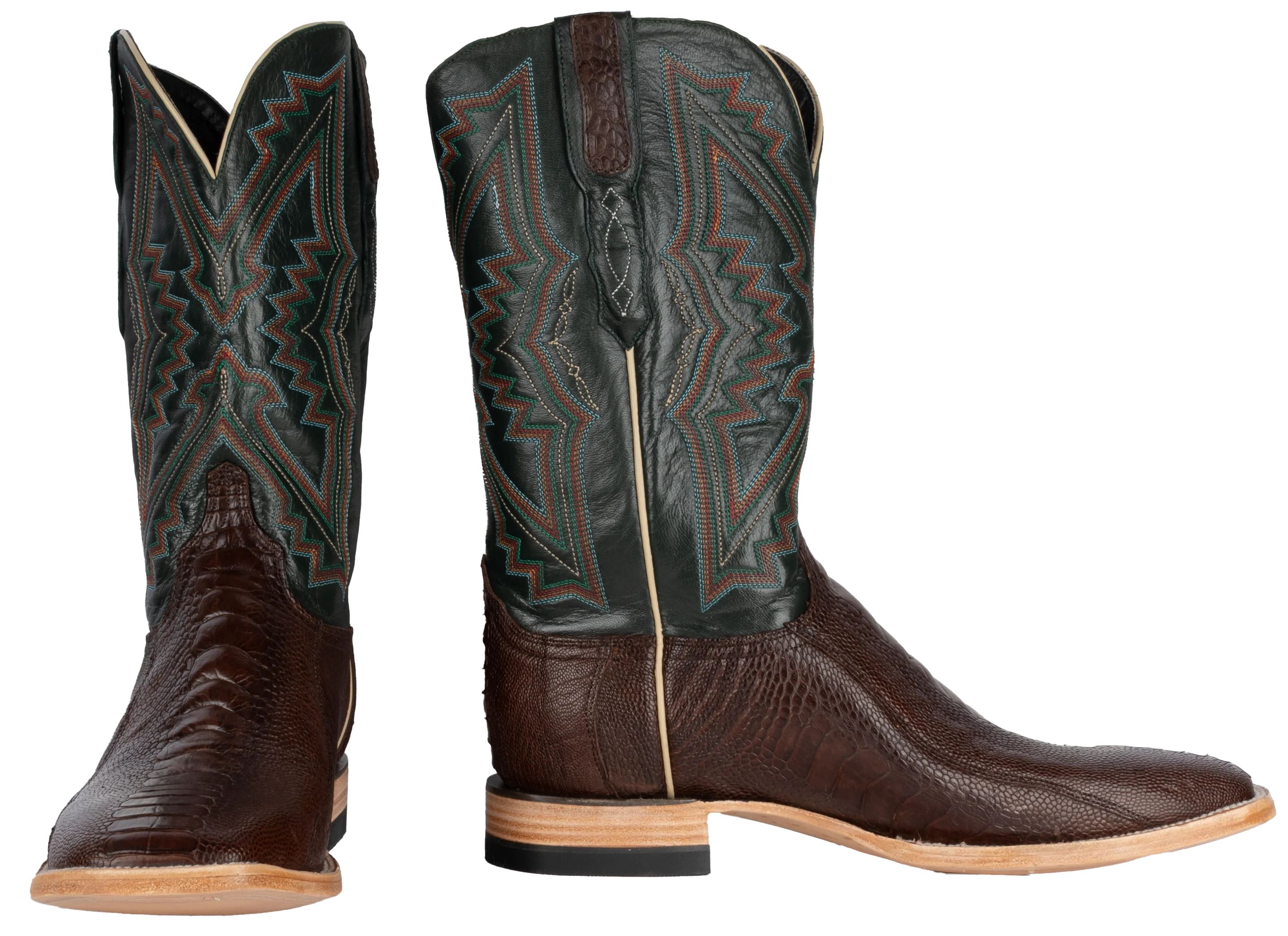 Resistol Boots Ostrich Leg Chocolate - Square Toe