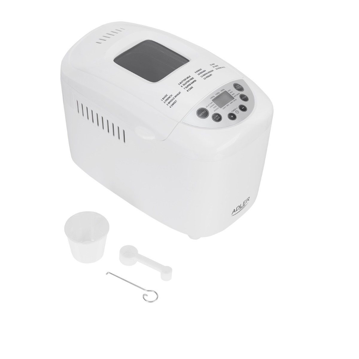 Brotbackautomat AD 6019 Brotbackautomat mit 15 Programmen & Doppelknethaken
