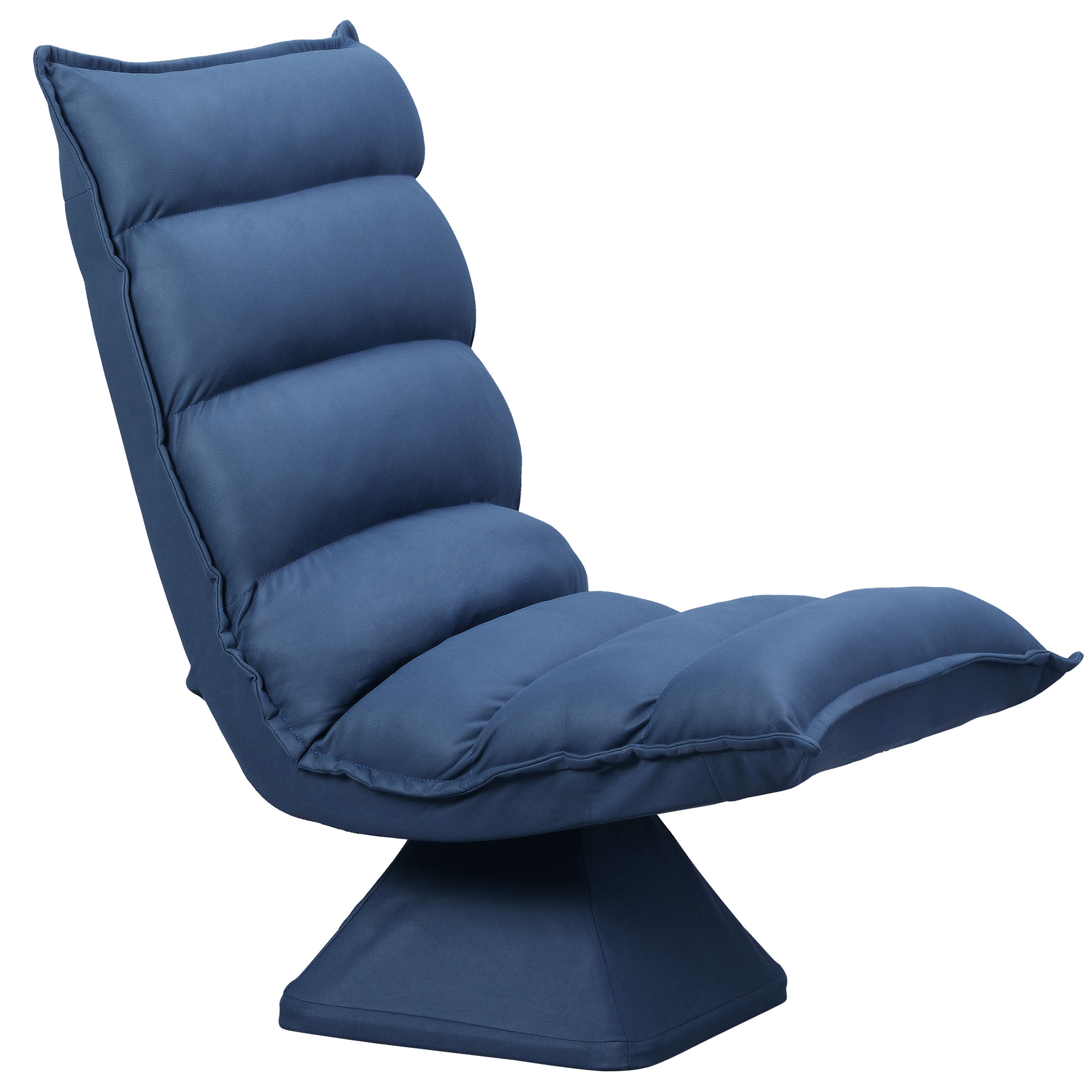 HOMCOM Bodennaher Faulenzerstuhl, 360° drehbar mit verstellbarer Rückenlehne und abgestepptem Design 62 x 70 x 95 cm in Blau