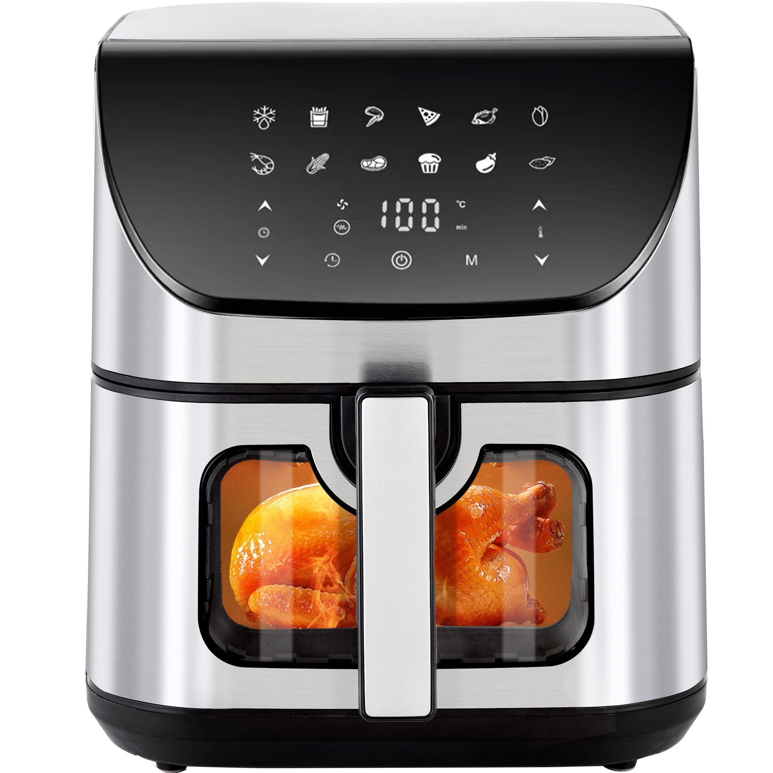 Heißluftfritteuse 8.5 L Airfryer – 1800 W, Sichtfenster & LED-Display für fettarmes Kochen